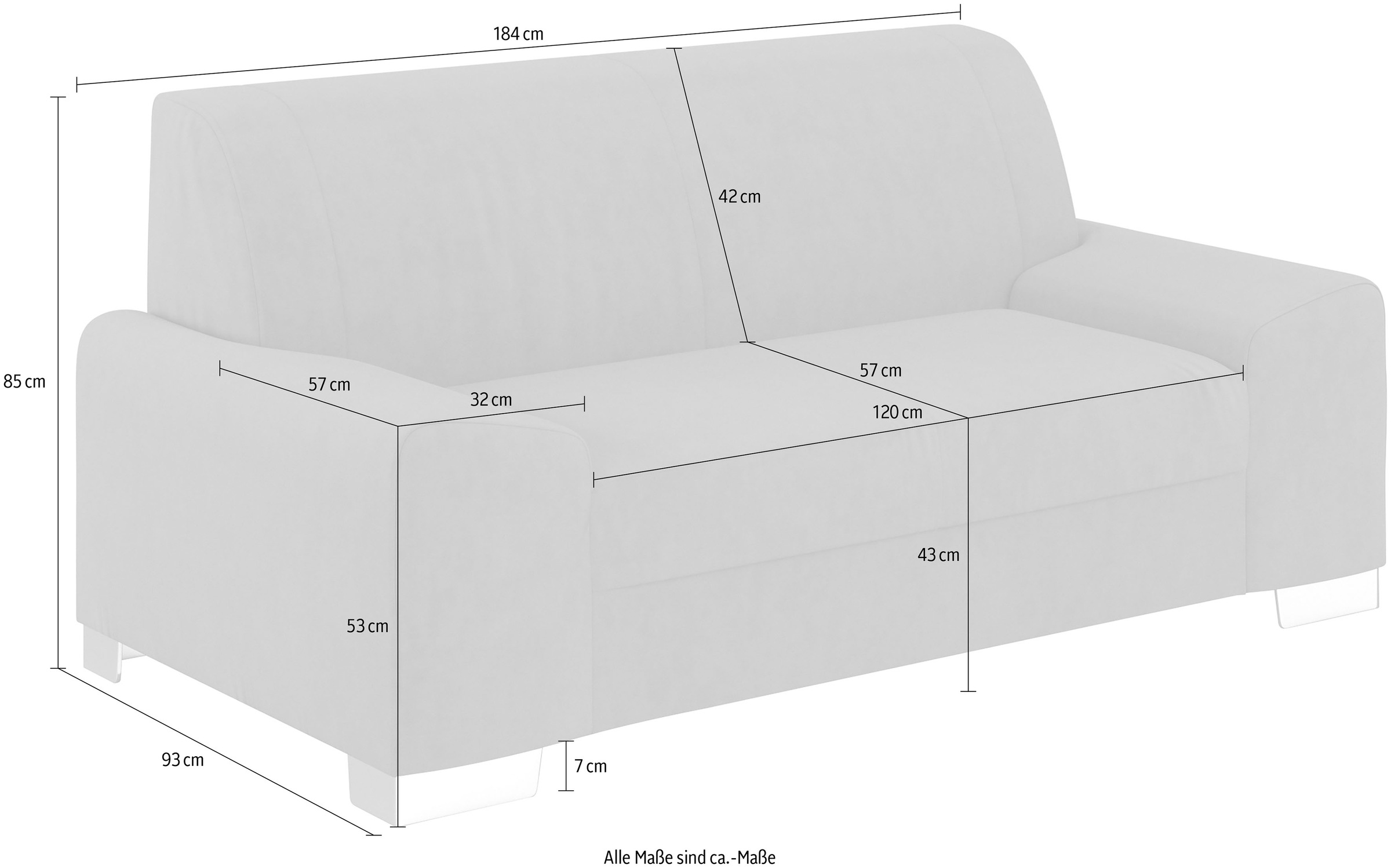 DOMO collection 2-Sitzer »Anzio«, wahlweise mit Federkern