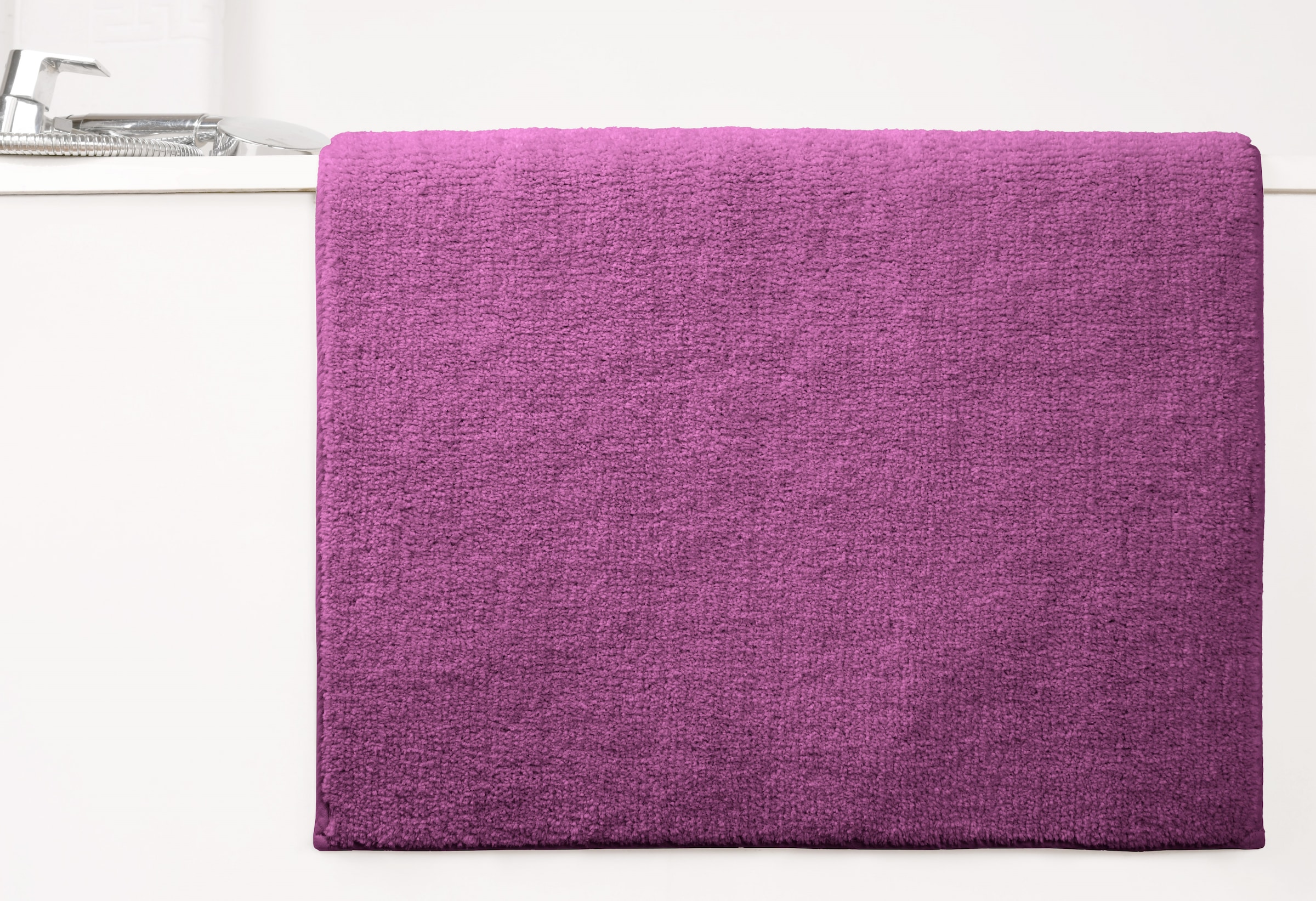 my home Badematte »Vanessa, Badvorleger, Badezimmer Teppich«, rutschhemmend beschichtet, schnell trocknend-fußbodenheizungsgeeignet-strapazierfähig, Badteppich, weiche Haptik, unifarben