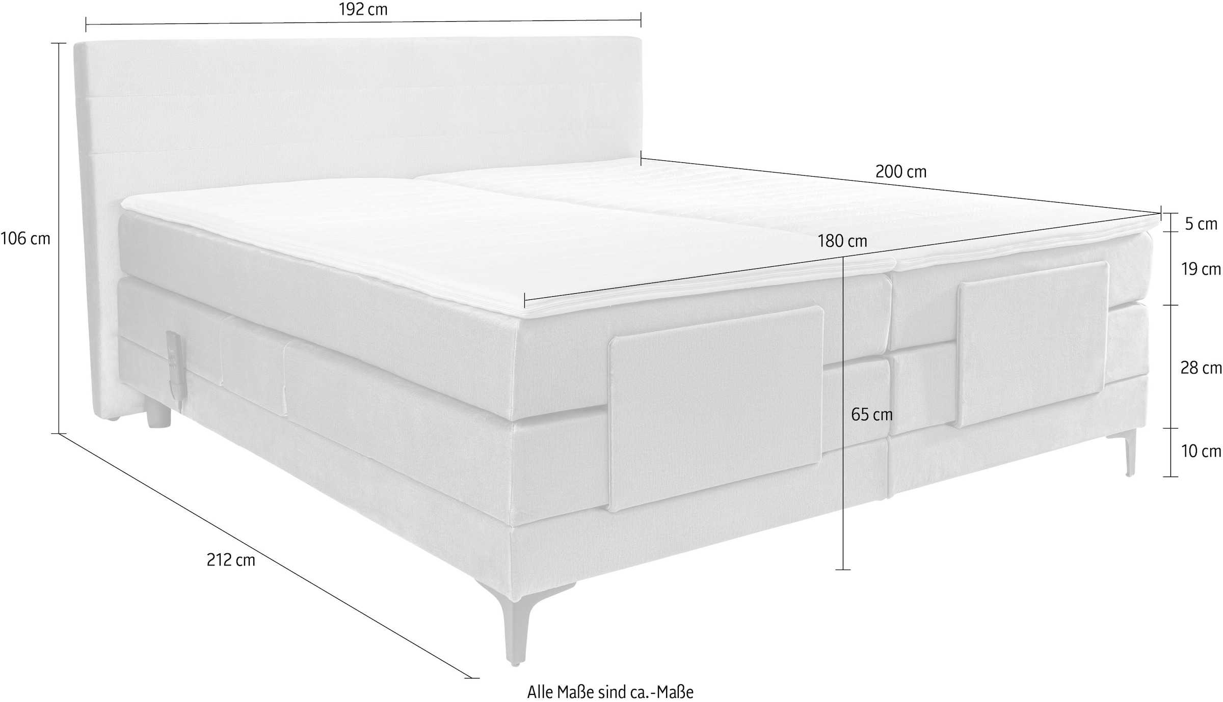 9. Bild von alina Boxspringbett »Powell«, inkl. Motor, Matratze und Topper, in unterschiedlichen Ausführungen