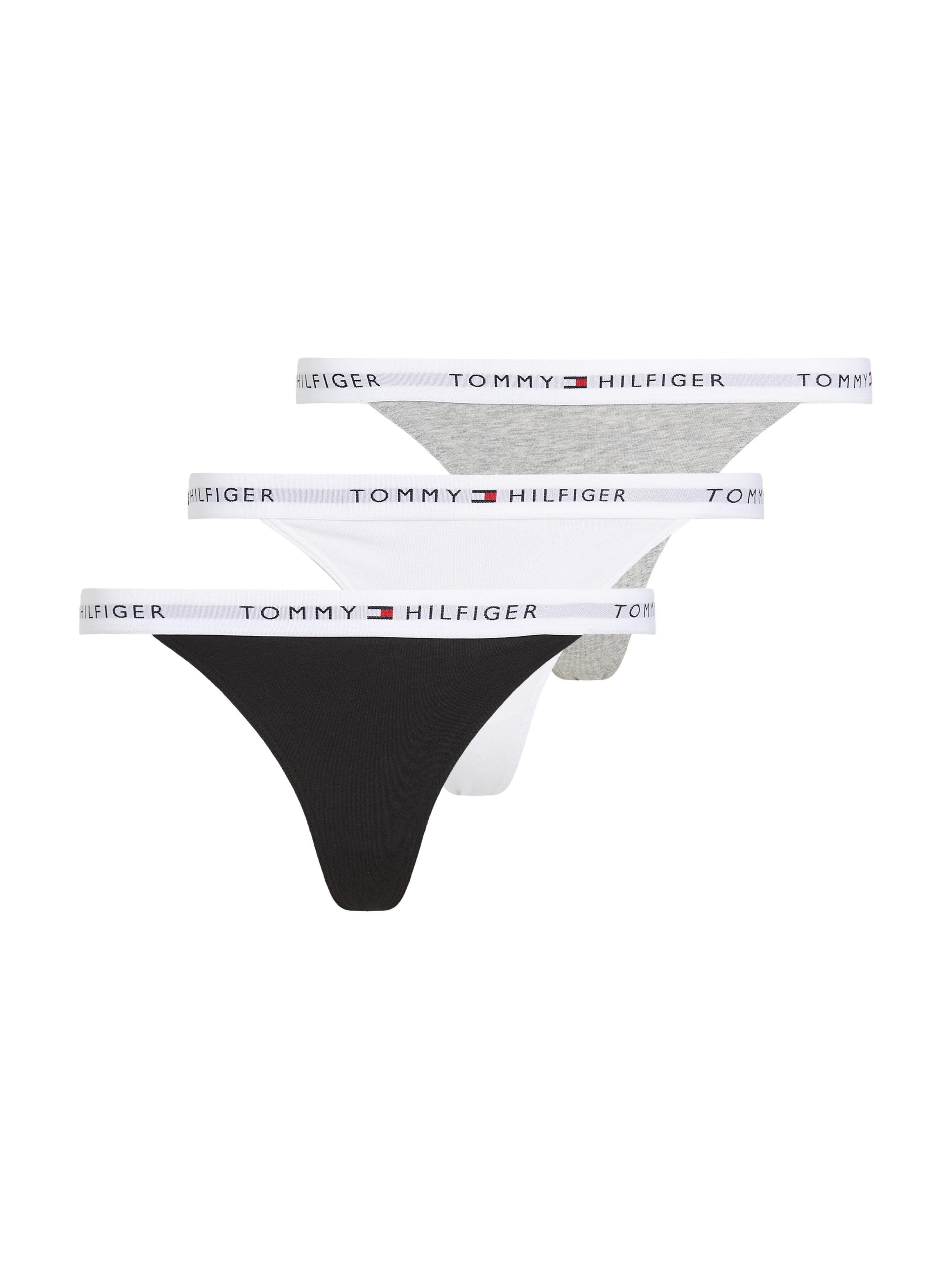 Tommy Hilfiger Underwear Tanga »3 PACK TANGA THONG«, (Packung, 3 St., 3er), mit Logobund