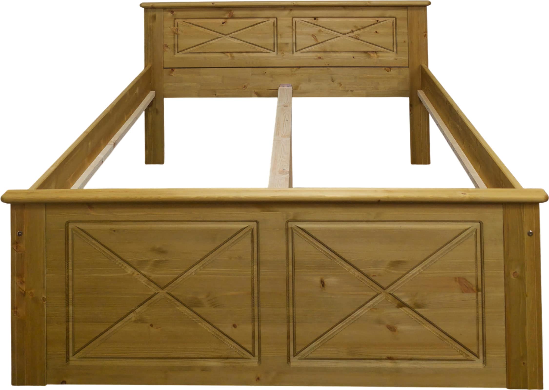 OTTO home Massivholzbett »Hugo, FSC® zertifiziertes Massivholz, optionaler Stauraum/ Bettkästen« B/T/H: 153/208/84 cm, Liegefläche  140x200,  aus massiver Kiefer, Landhaustil mit edlen Verzierungen, Made in EU