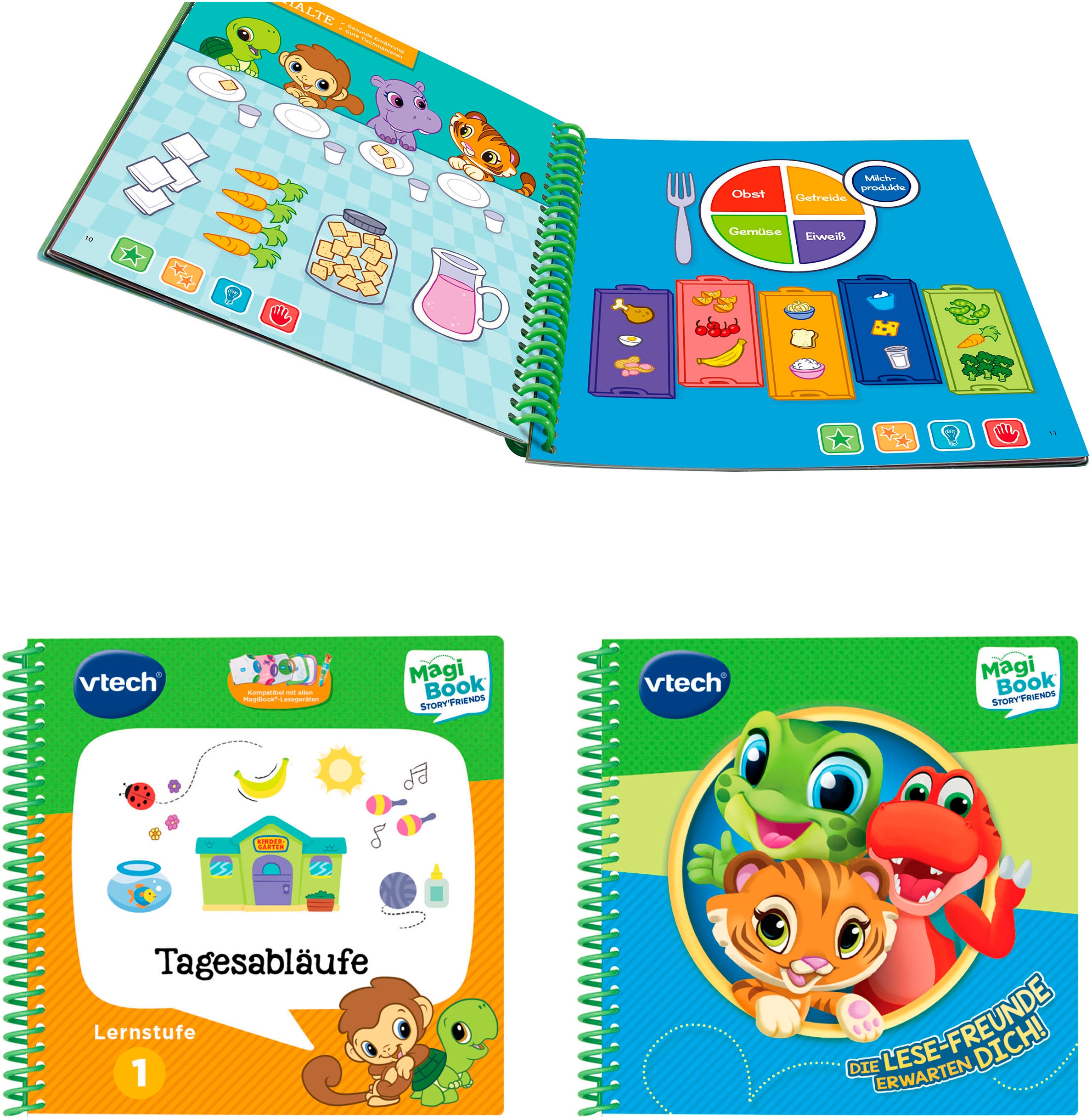 Vtech® »Magibook Story'Friends inkl. Buch Tagesabläufe Lernstufe 1«