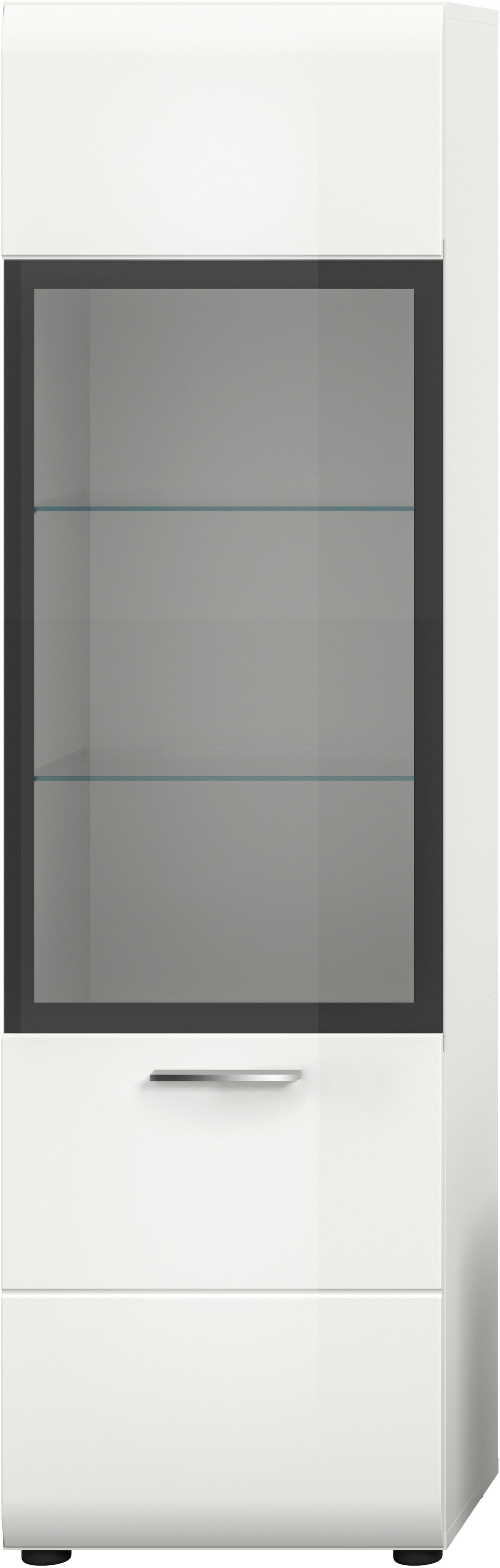 INOSIGN Vitrine »FLORENZ, Höhe: 160 cm, hochwertige MDF-Front, Glastür, Glasböden« 1 Stk. tlg. Vitrine, Vitrine weiß, Vitrinenschrank, Wohnzimmervitrine, Wohnzimmer