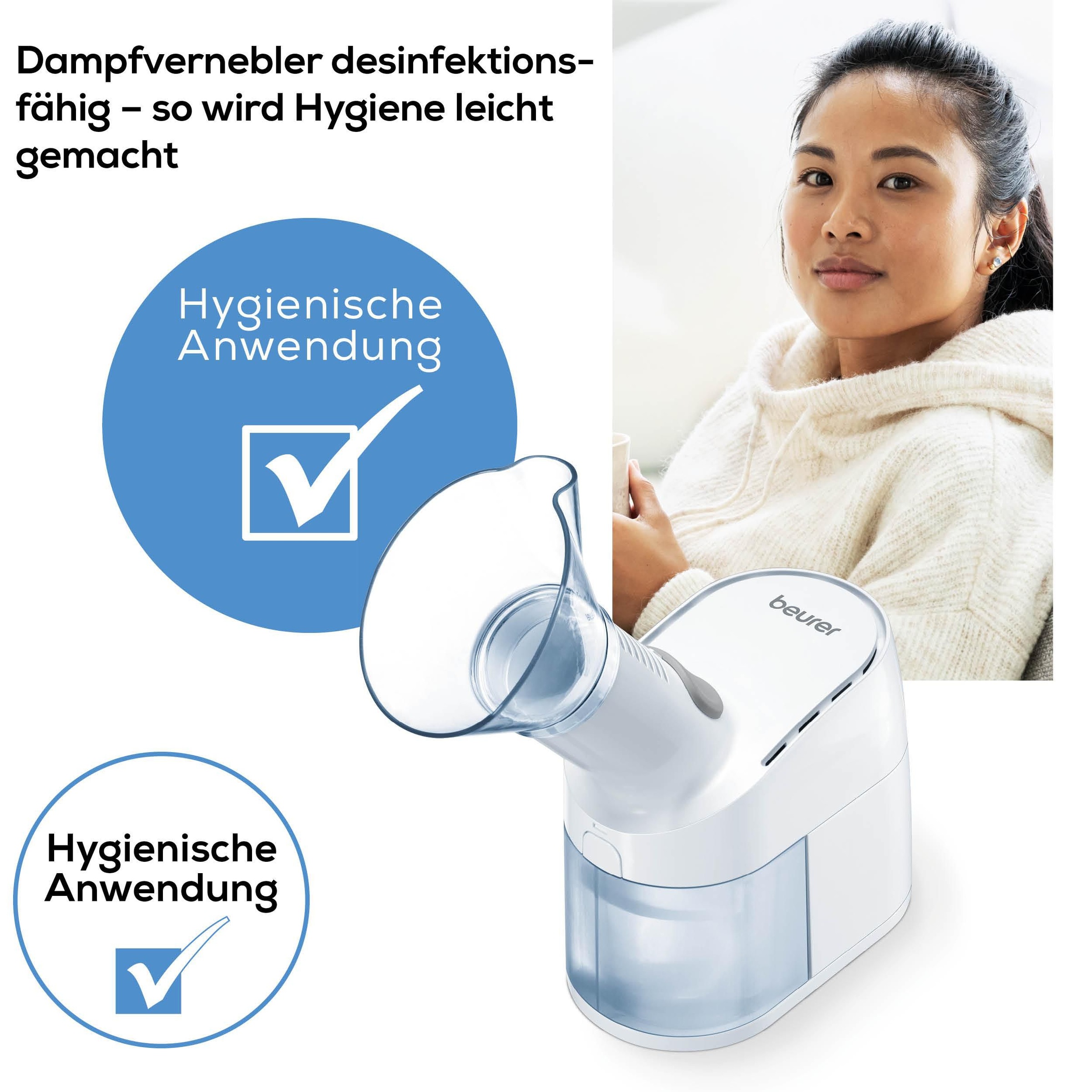 BEURER Inhalationsgerät »SI 40, Warmdampfbehandlung bei Erkältungen mit dem Dampfvernebler«, Einfache & hygienische Reinigung durch abnehmbare Elemente