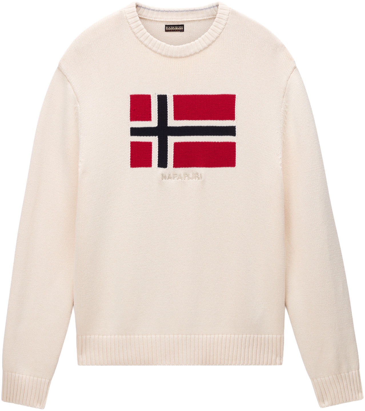 Napapijri Strickpullover »MURA«, Rundhals, Rippbündchen, Markenstickerei
