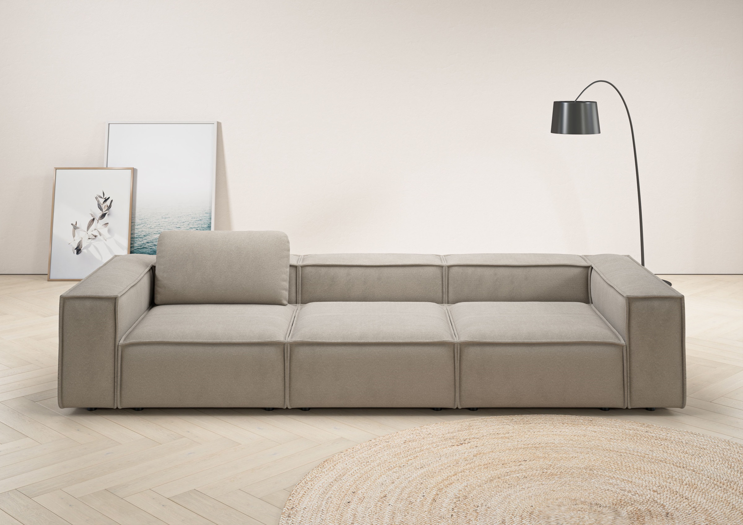 Places of Style 3,5-Sitzer »Watertown, modernes Big-Sofa XXL, 336 cm Breite, auch in Feincord«, Riesiges Designersofa mit viel Platz & weichen Bezügen in Trendfarben