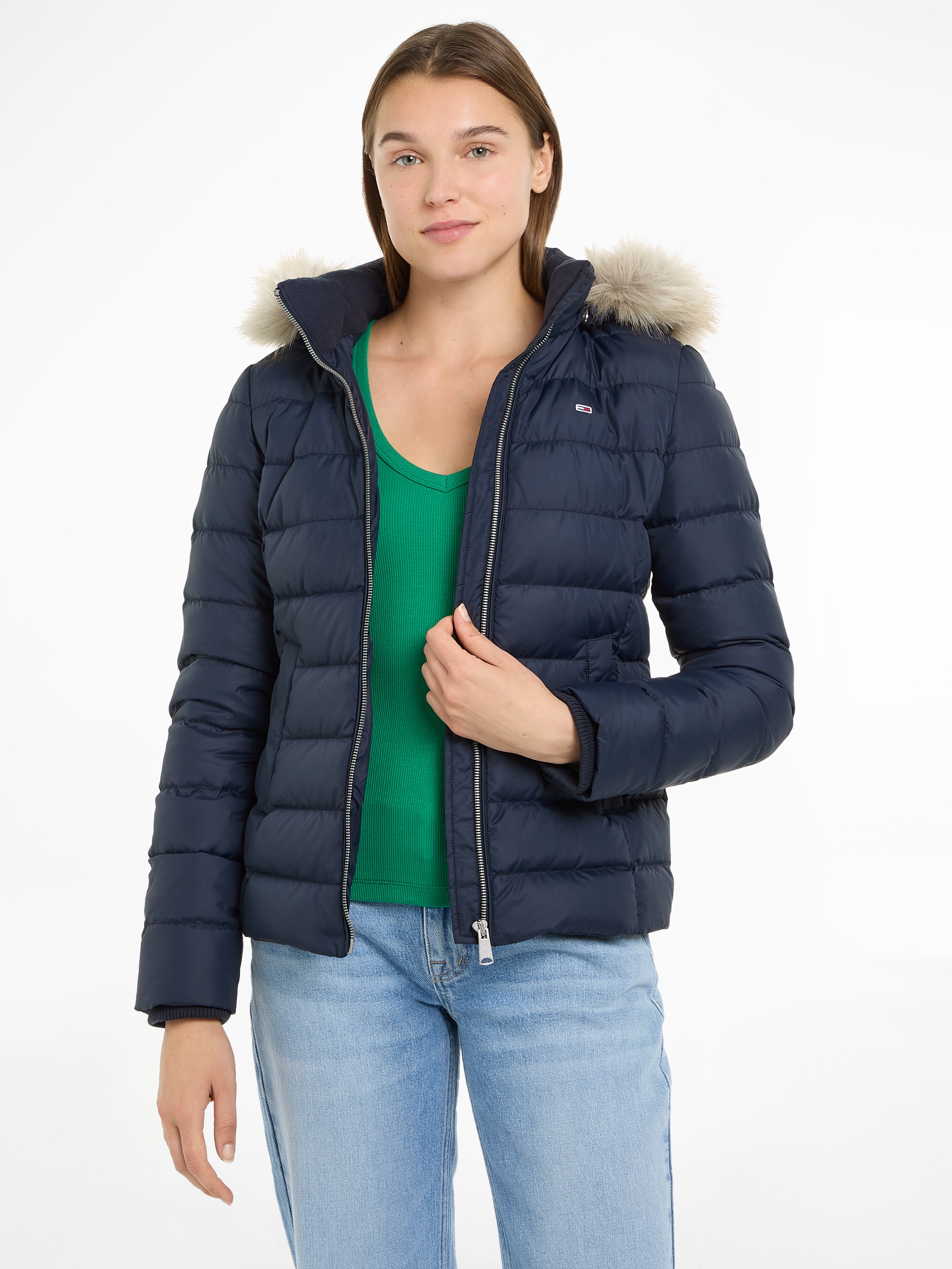 Tommy Jeans Curve Steppjacke »TJW BASIC HOODED DOWN JACKET EXT«, mit Kapuze, in Großen Größen, mit Kapuze