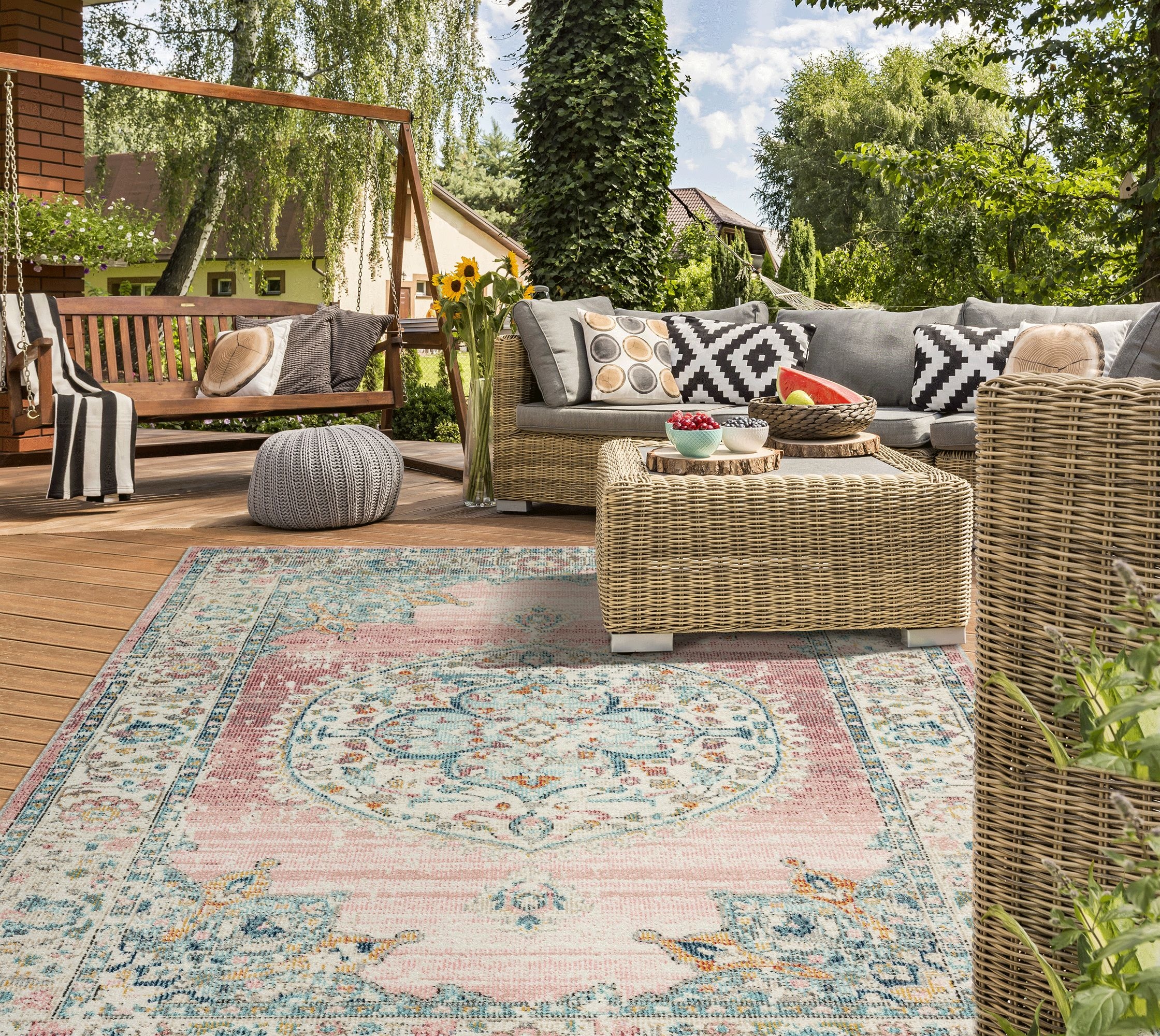 the carpet Teppich »Palma Orient«, rechteckig, 4 mm Höhe, Outdoor moderner günstig online kaufen