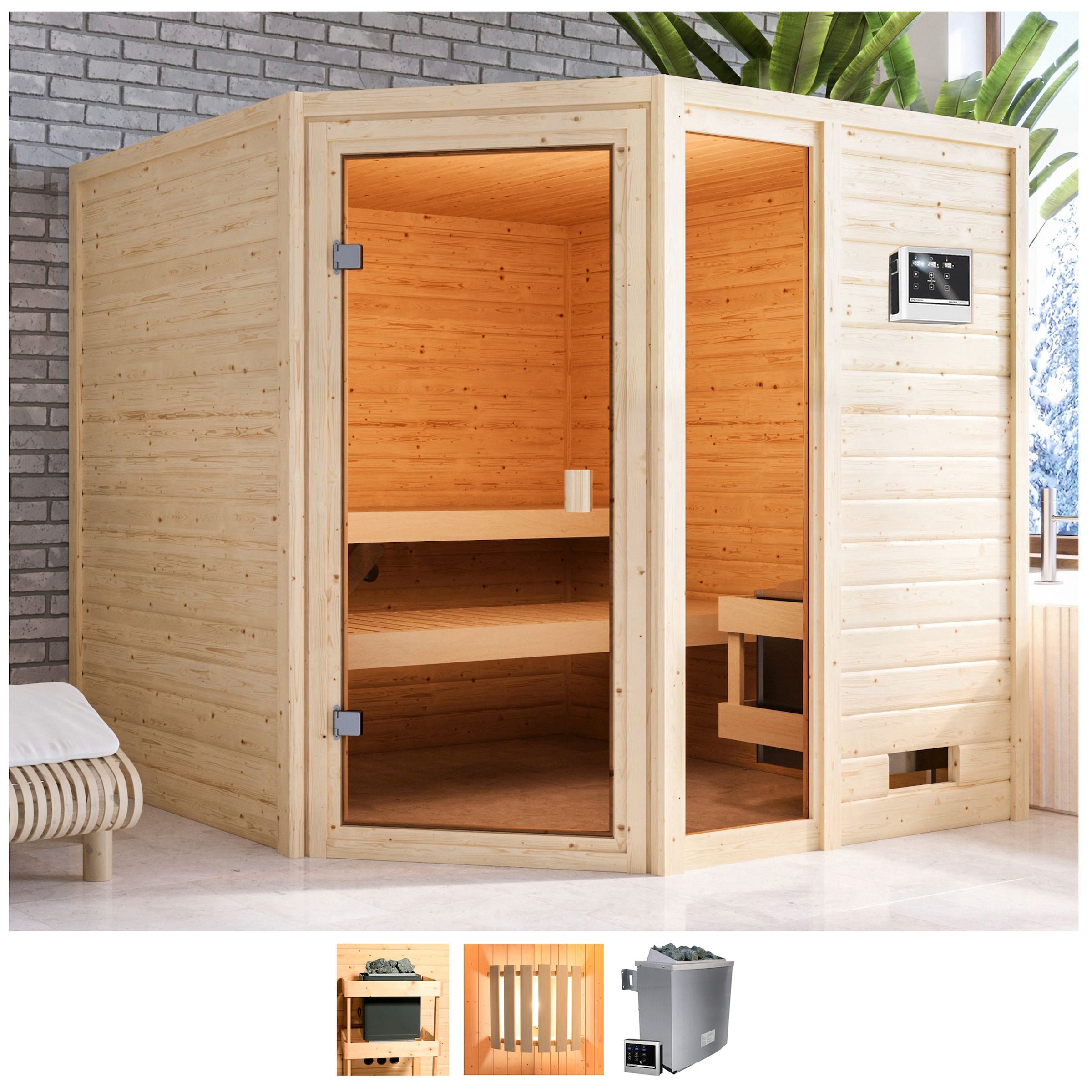 welltime Sauna »Tally«, 9-kW-Ofen mit ext. Steuerung günstig online kaufen
