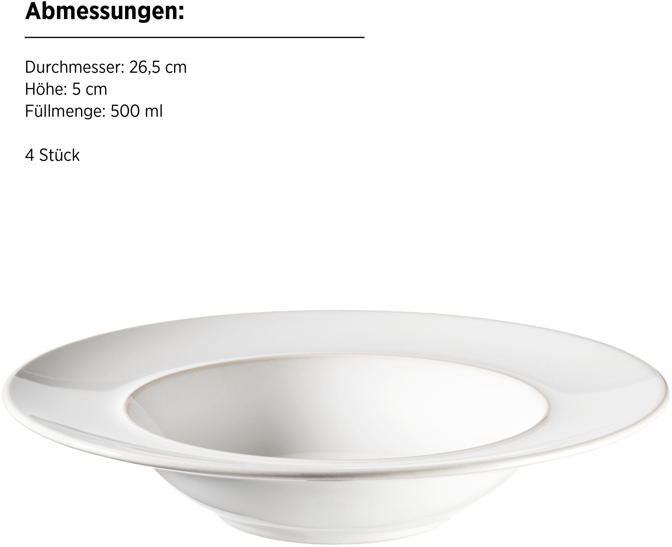 MÄSER Pastateller »UNICO, Pastateller Set, Steinzeug«