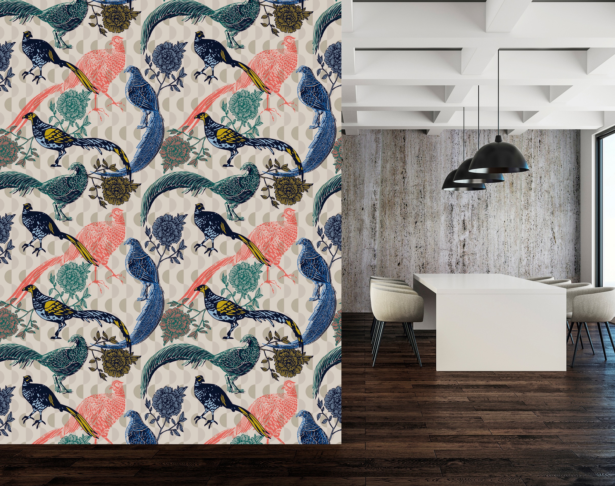 queence Vinyltapete »Enna« Motiv   bedruckt   botanisch   floral   gemuster günstig online kaufen