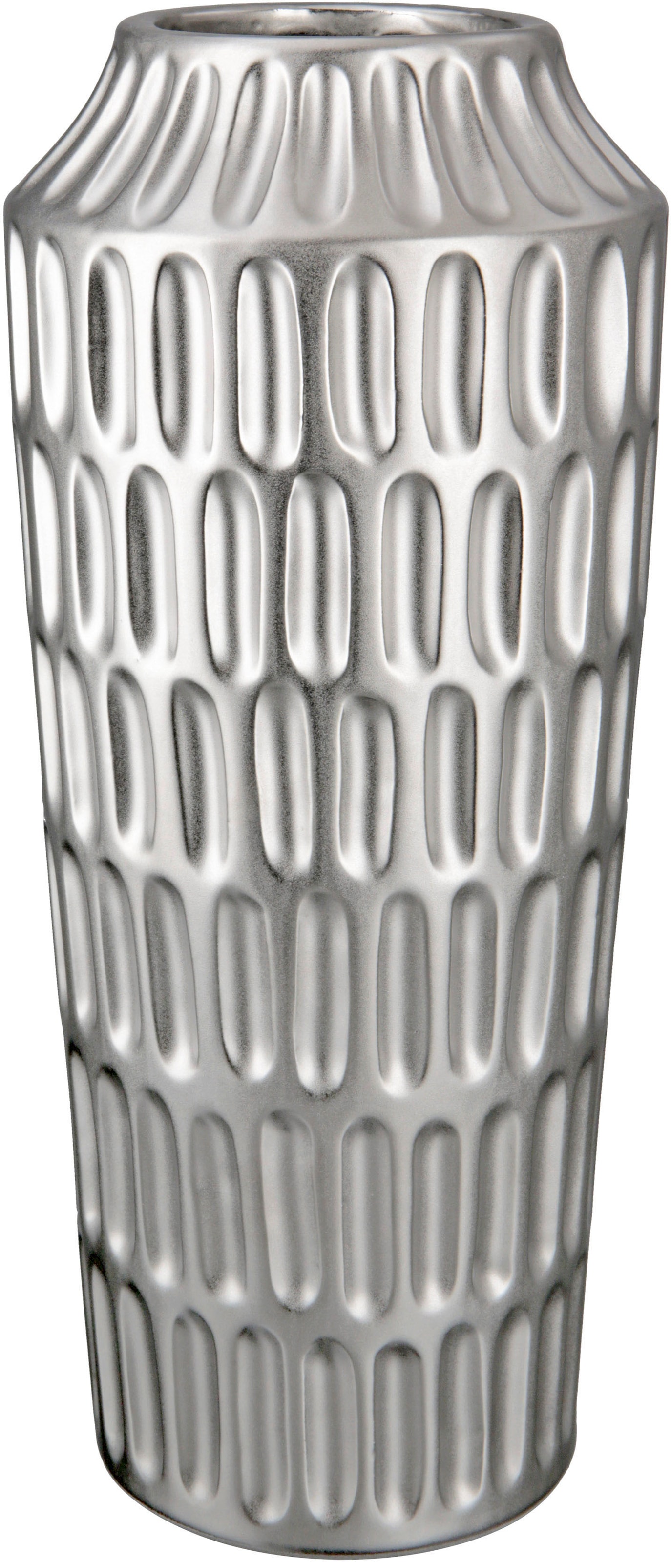 GILDE Tischvase »Metallico, Höhe ca. 37 cm«, (1 St.), dekorative Vase aus  Keramik, Blumenvase auf Raten kaufen