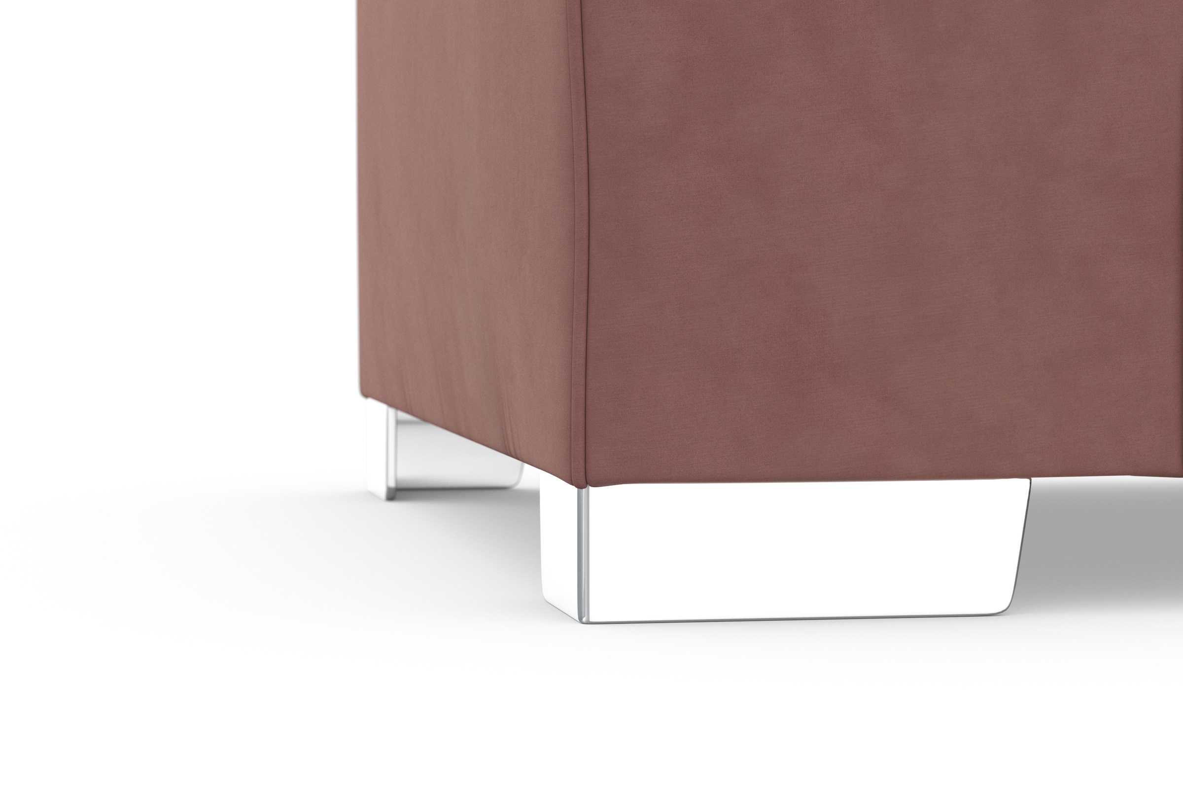 DOMO collection Ecksofa »Anzio L-Form, whlw. Bettfunktion, Federkern, hochwertig, Breite 271 cm«, Ohne Bettfunktion, Recamiere rechts, Samtoptik, malve