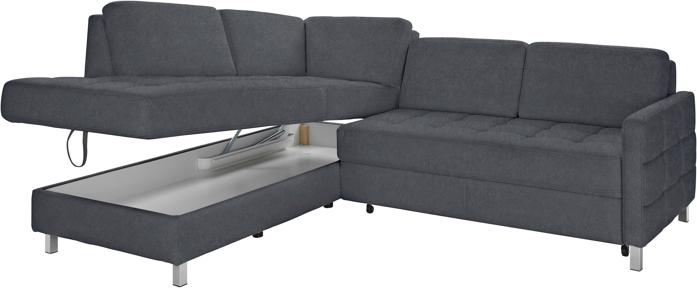 sit&more Ecksofa »Pablo L-Form«, wahlweise mit Bettfunktion und Bettkasten