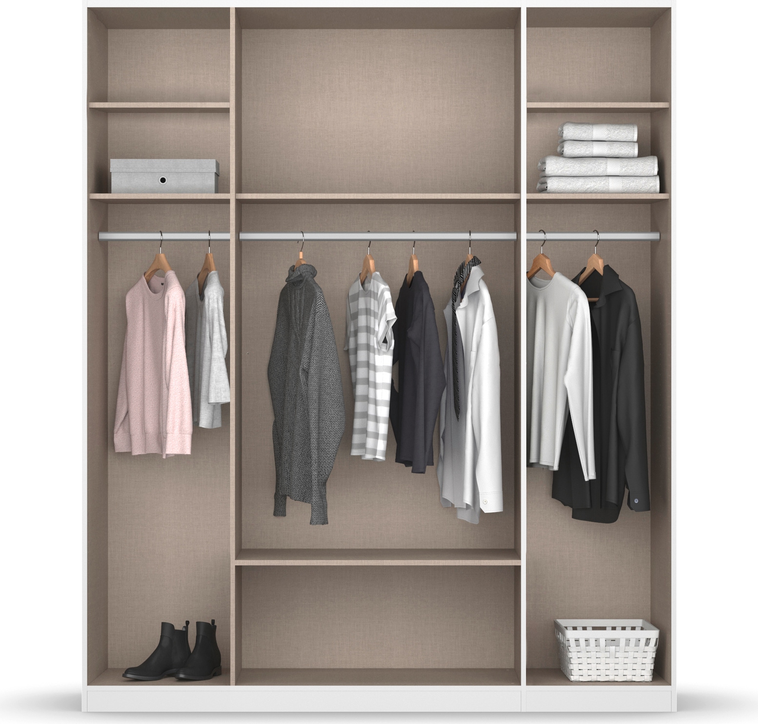 rauch Drehtürenschrank »Kleiderschrank Schrank Garderobe Schlafzimmerschrank DAVOA«, mit farblich abgesetzten Schubkästen in Eiche Artisan MADE IN GERMANY
