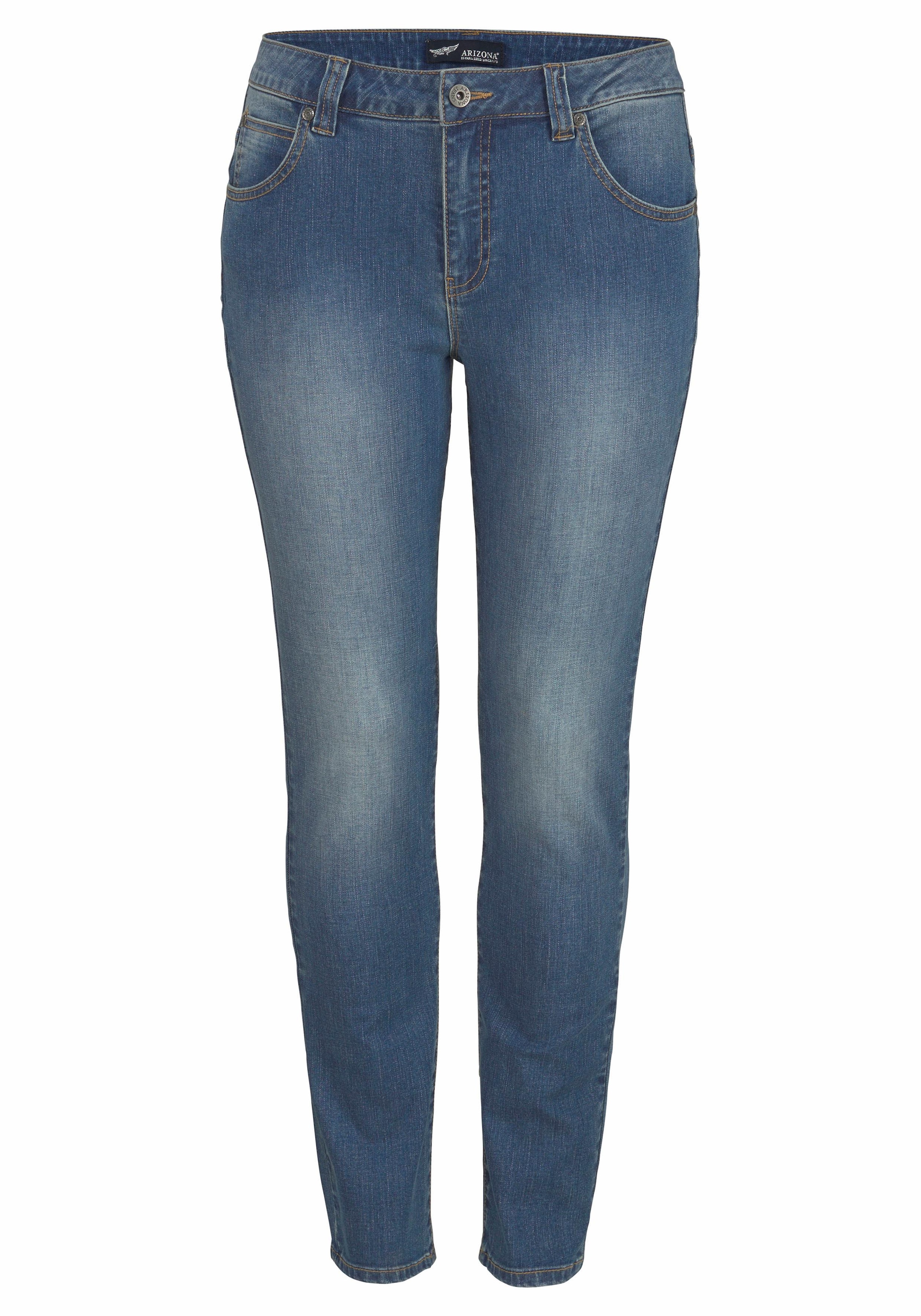 Arizona Slim-fit-Jeans »Curve-Collection«, hohe Leibhöhe, Five-Pocket-Design, Zip-Fly