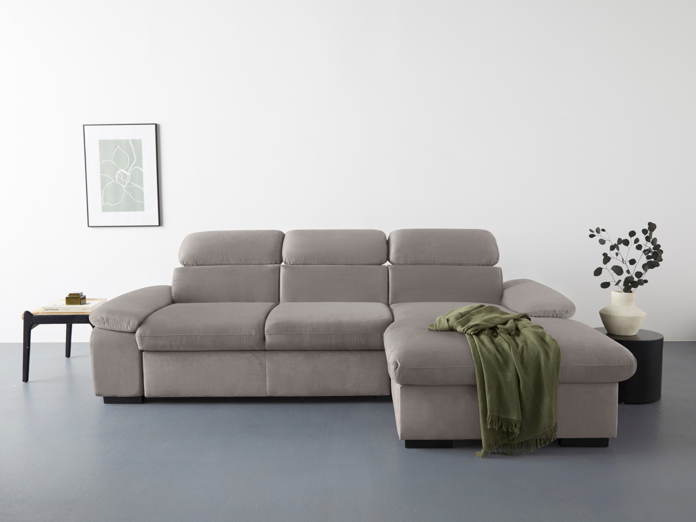 COTTA Ecksofa »Lola L-Form mit Kopfteilfunktion & Hocker«, (Set, mit Hocker günstig online kaufen