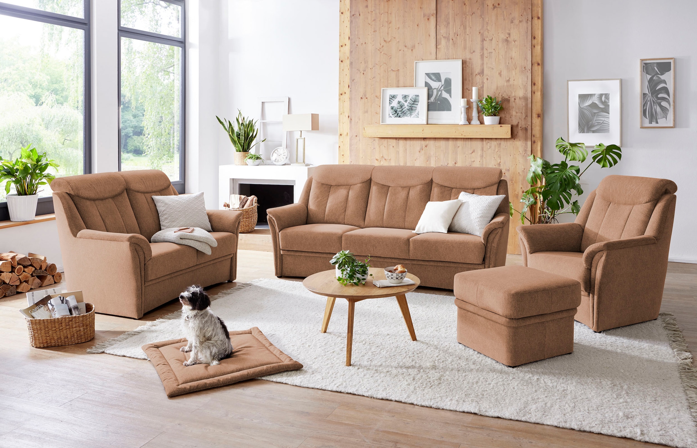 VILLA BECK Polstergarnitur »Lugano«, (Set, 3 tlg.), Kopfteilverstellung, in günstig online kaufen