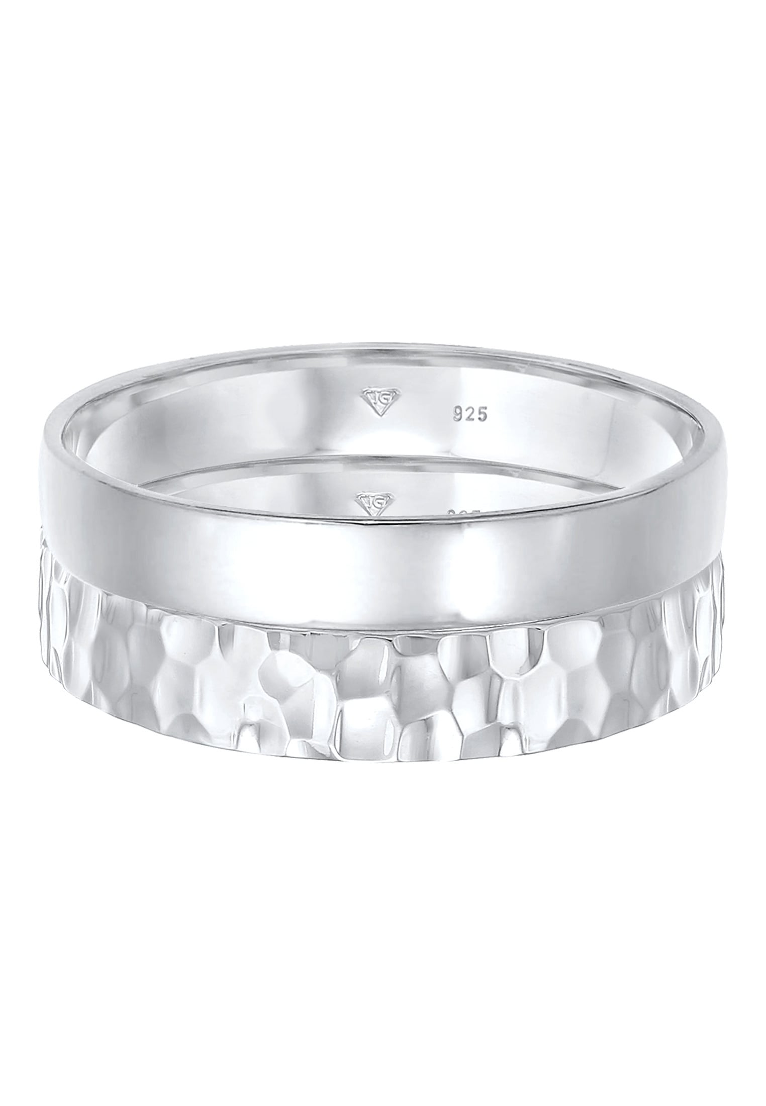 Kuzzoi Ring-Set »Kuzzoi Ring Set Basic Gehämmert 925 Silber«