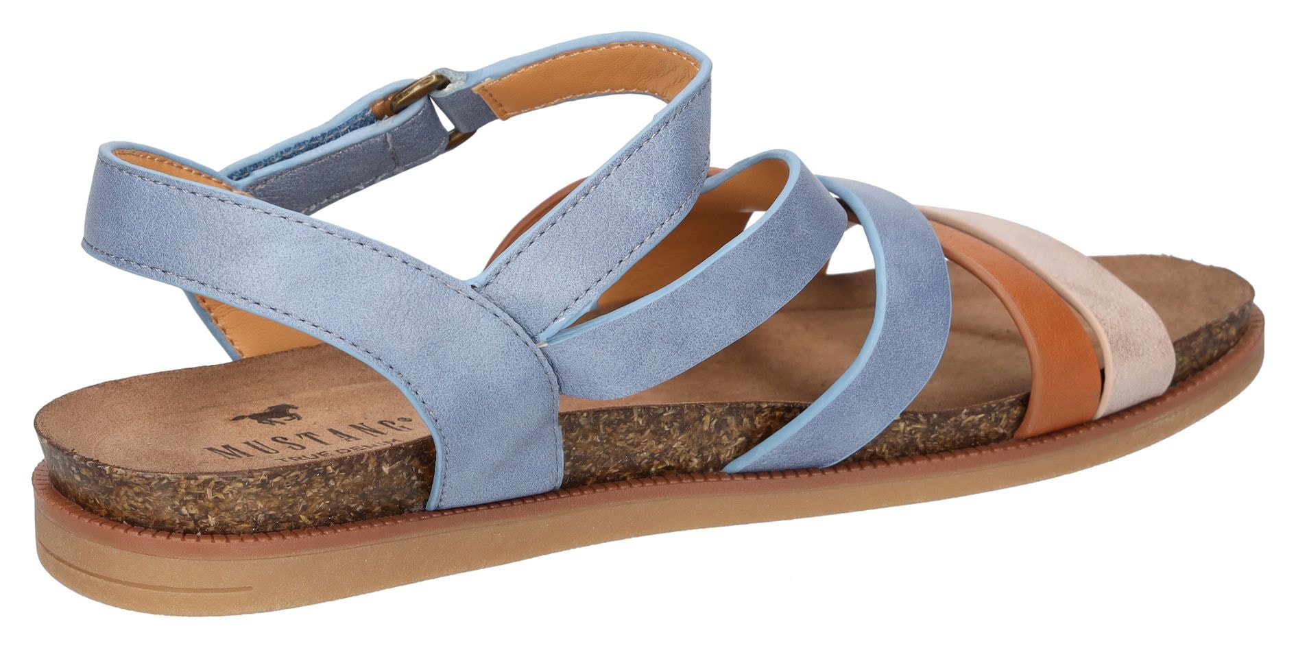 Mustang Shoes Riemchensandale, Barfußschuh, Klettschuh, Sommerschuh mit Tieffußbett