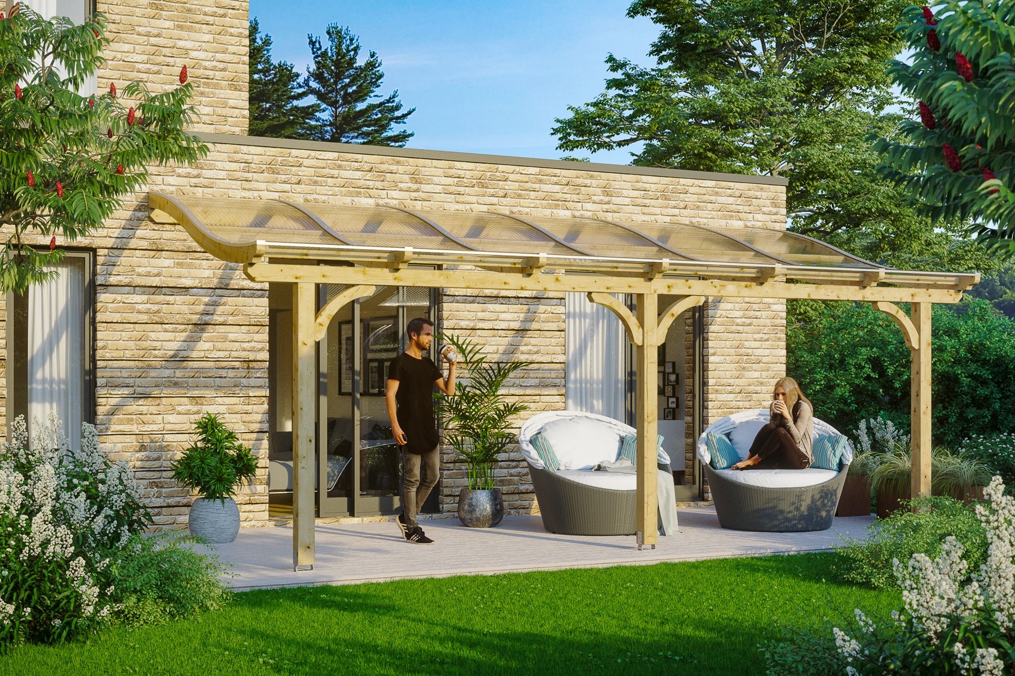 Skanholz Terrassendach »Venezia« Leimholz