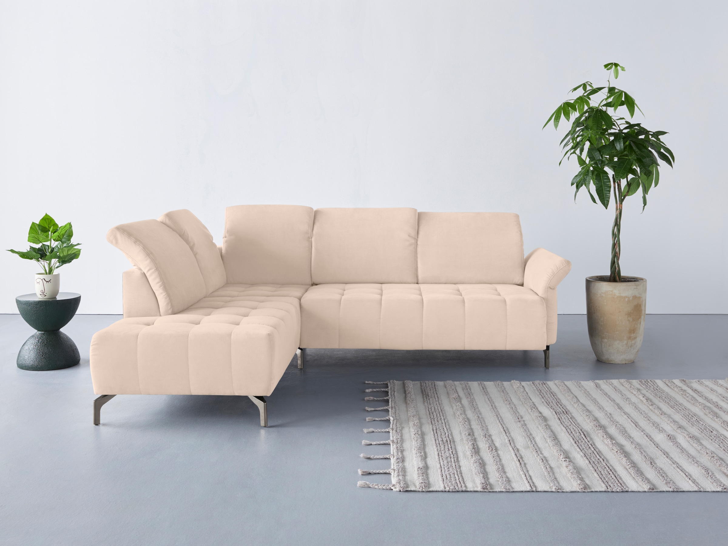 Home affaire Ecksofa »Fresh L-Form« Federkern, wahlweise Kopfteilverstellun günstig online kaufen