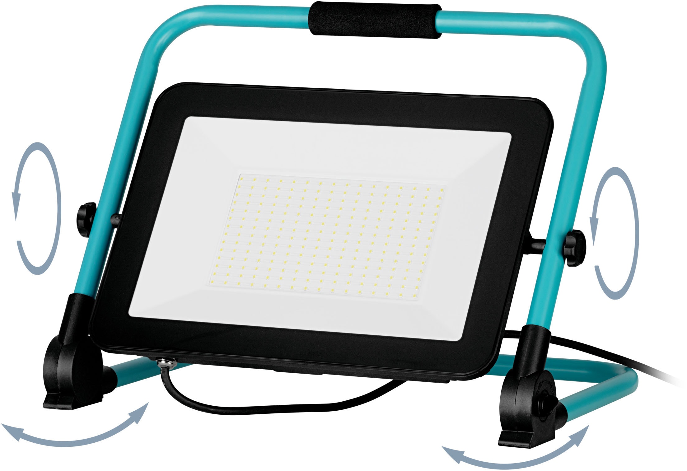 EGLO Deckenstrahler »AVELAR Strahler - Alu, Kunststoff - LED - 200W - IP65« LED-Modul 1 Stk. Neutralweiß LED Baustrahler, Arbeitsleuchte, Arbeitsscheinwerfer, L36xB22xH38 cm