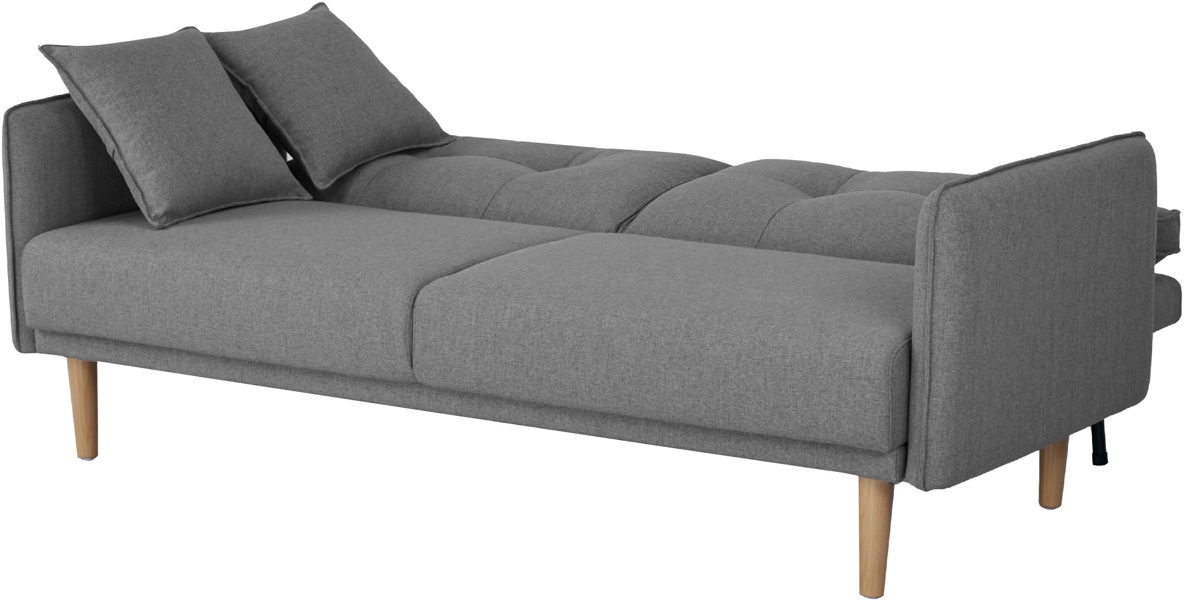 Home affaire Schlafsofa »SORENITY, 196 cm, 3-Sitzer, verstellbare Rückenlehne« Klappmechanismus, feiner Webstoff, natürliche Farben