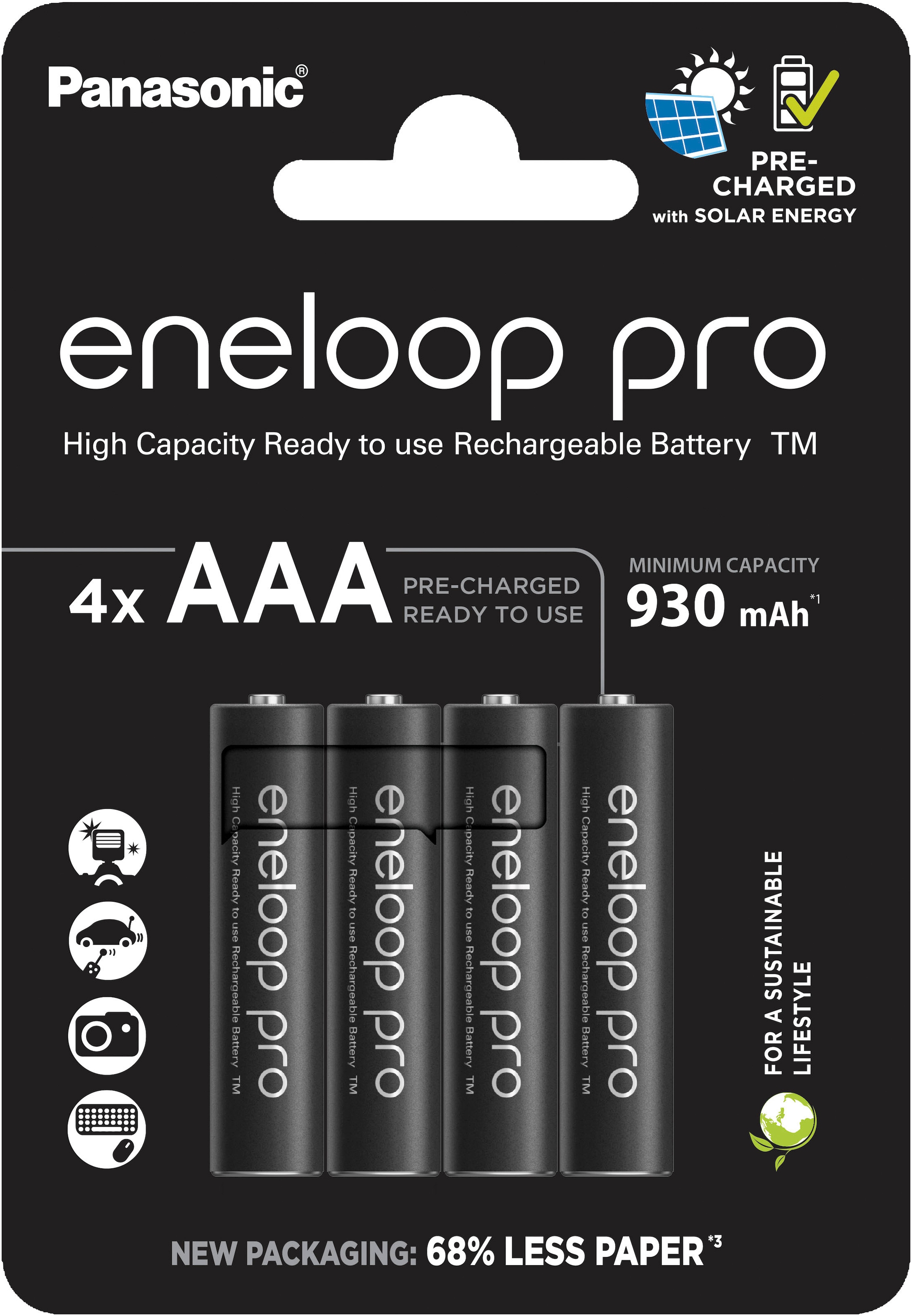eneloop Akku »Eneloop Pro Micro/AAA/HR03«, Micro, 1.2V/930mAh