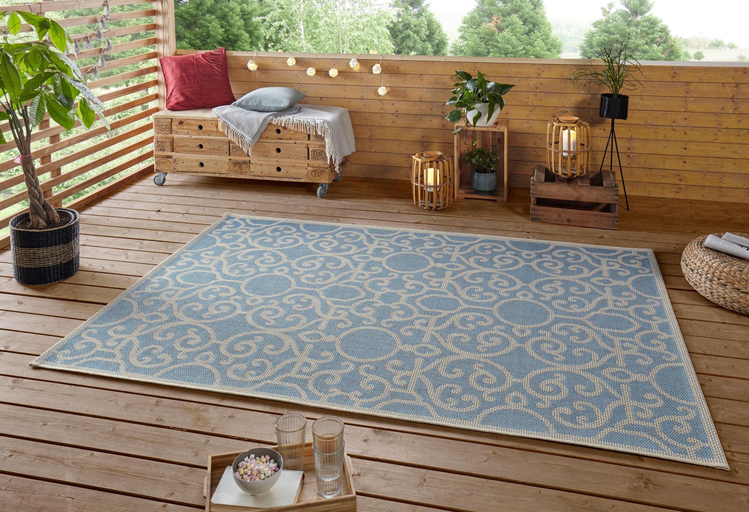 NORTHRUGS Teppich »Nebo«, rechteckig, 4 mm Höhe, Sisal Optik, Robust, Pflegeleicht, Flachgewebe