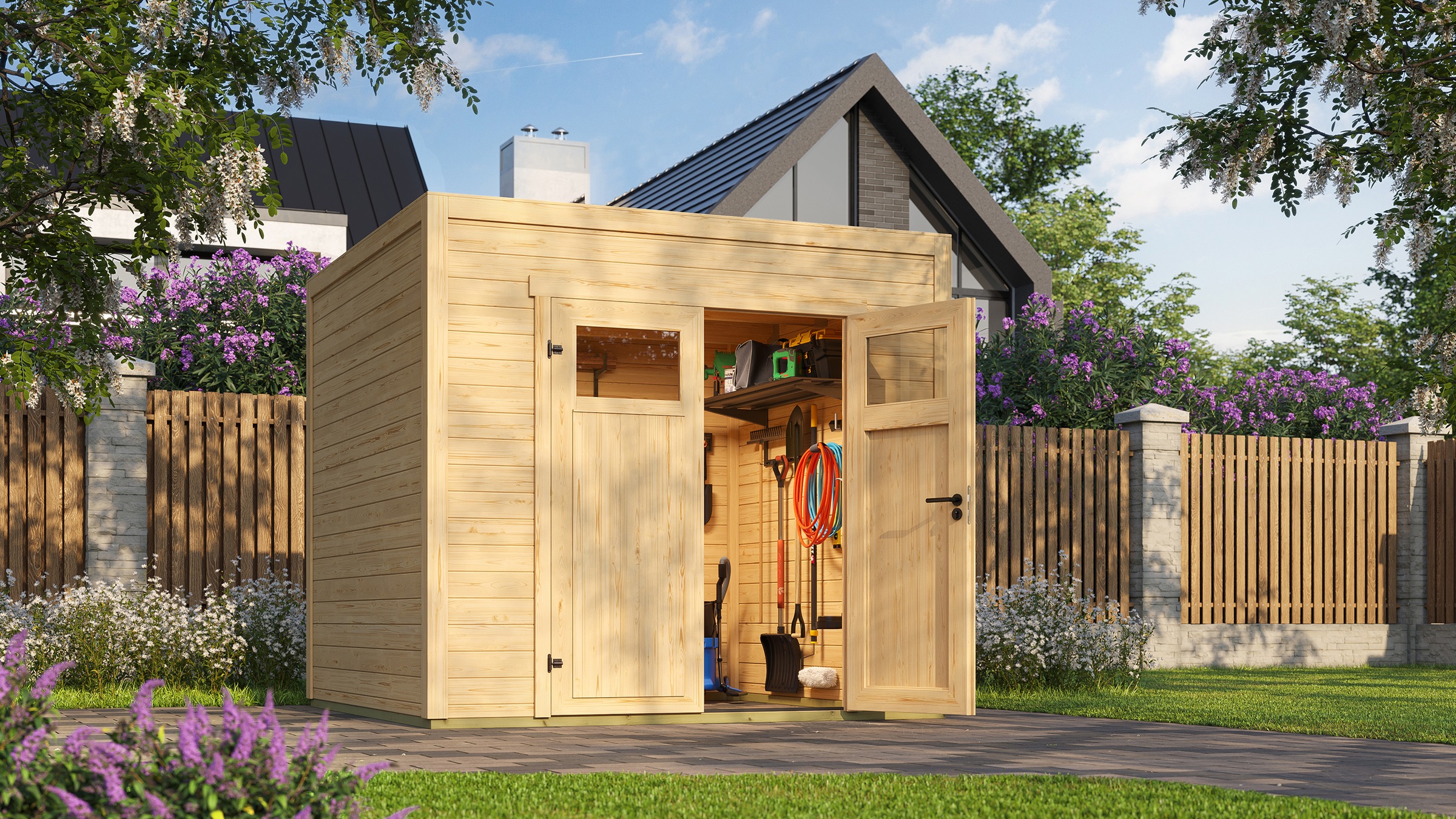 weka Gartenhaus »Batu/Nika 2«, 28 mm starke Blockbohlen
