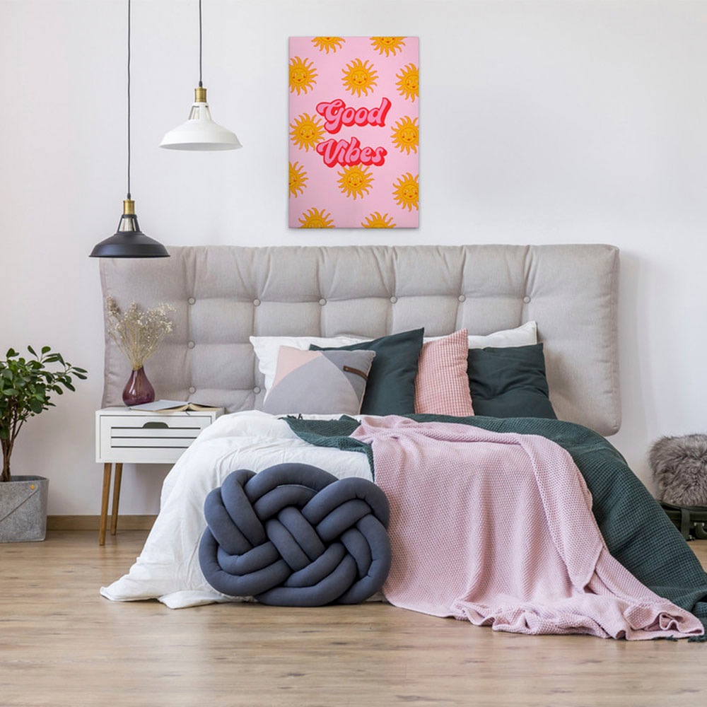 A.S. Création Leinwandbild »Good Vibes - Wandbild Rosa Pink Rot Keilrahmen günstig online kaufen