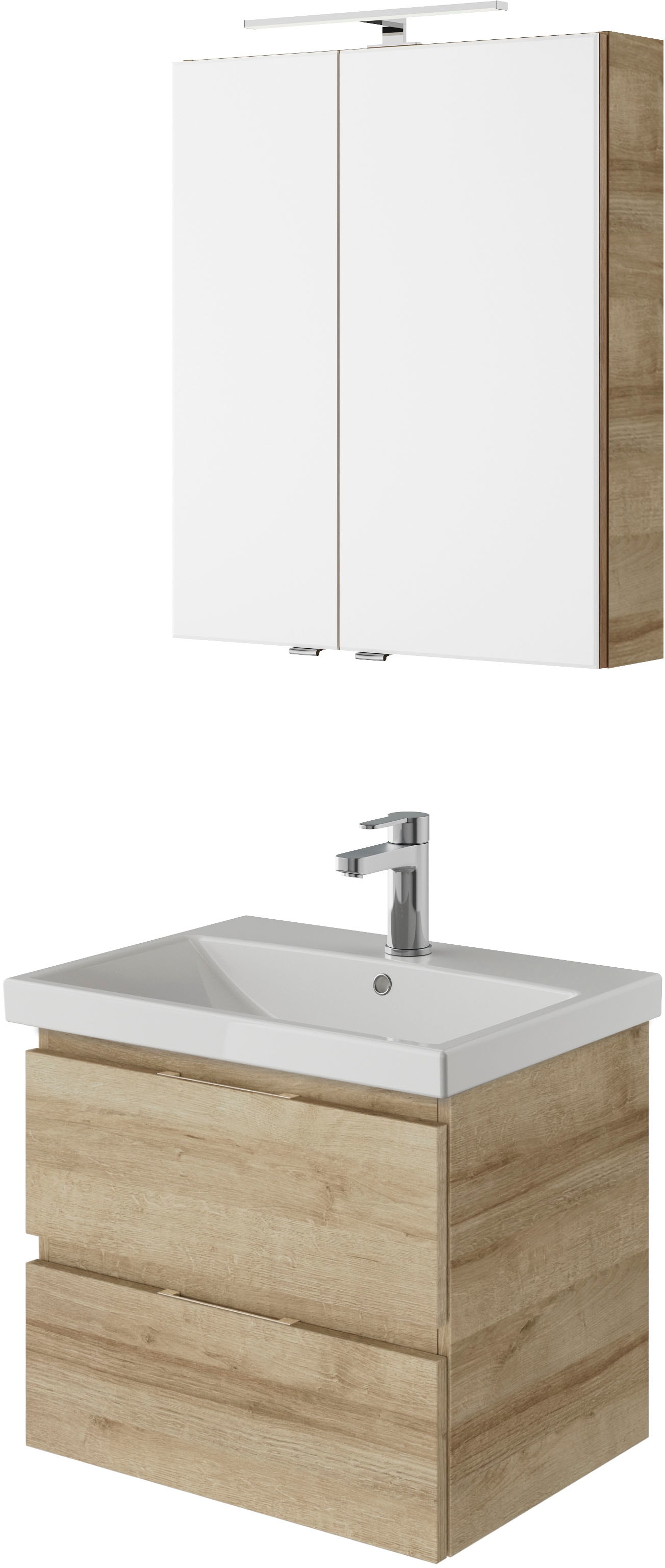 Saphir Badmöbel-Set »Serie 4035 2-teilig, Keramikwaschtisch mit LED-Spiegel günstig online kaufen