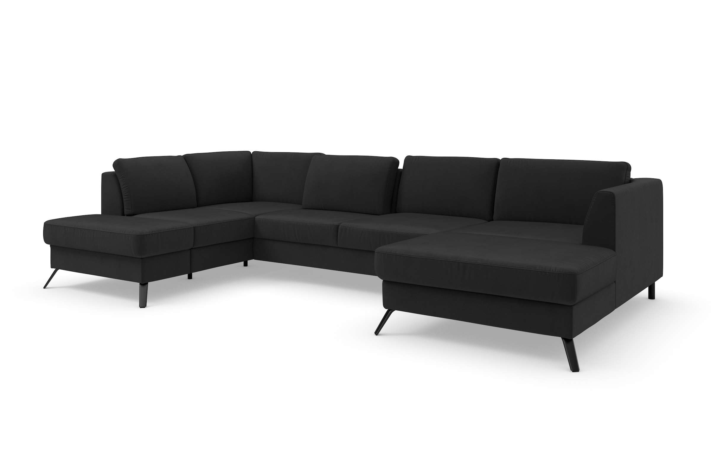 sit&more Wohnlandschaft »Olsen U-Form«, inklusive Sitztiefenverstellung, wahlweise mit Bettfunktion, 15cm hoch