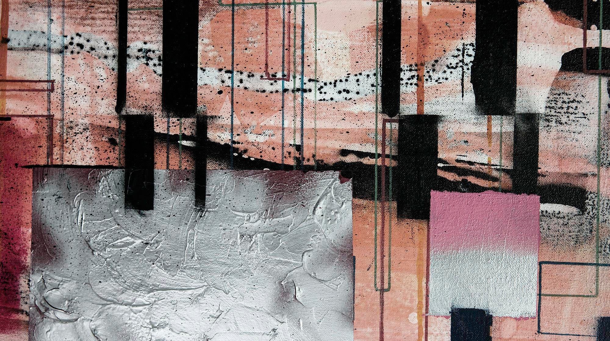 KOMAR Vliestapete »Digitaldruck Vlies - Squares Dropping - Größe 500 x 280 cm« bedruckt glatt Wohnzimmer, Schlafzimmer weiß B/L: 500 m m x 280 m m