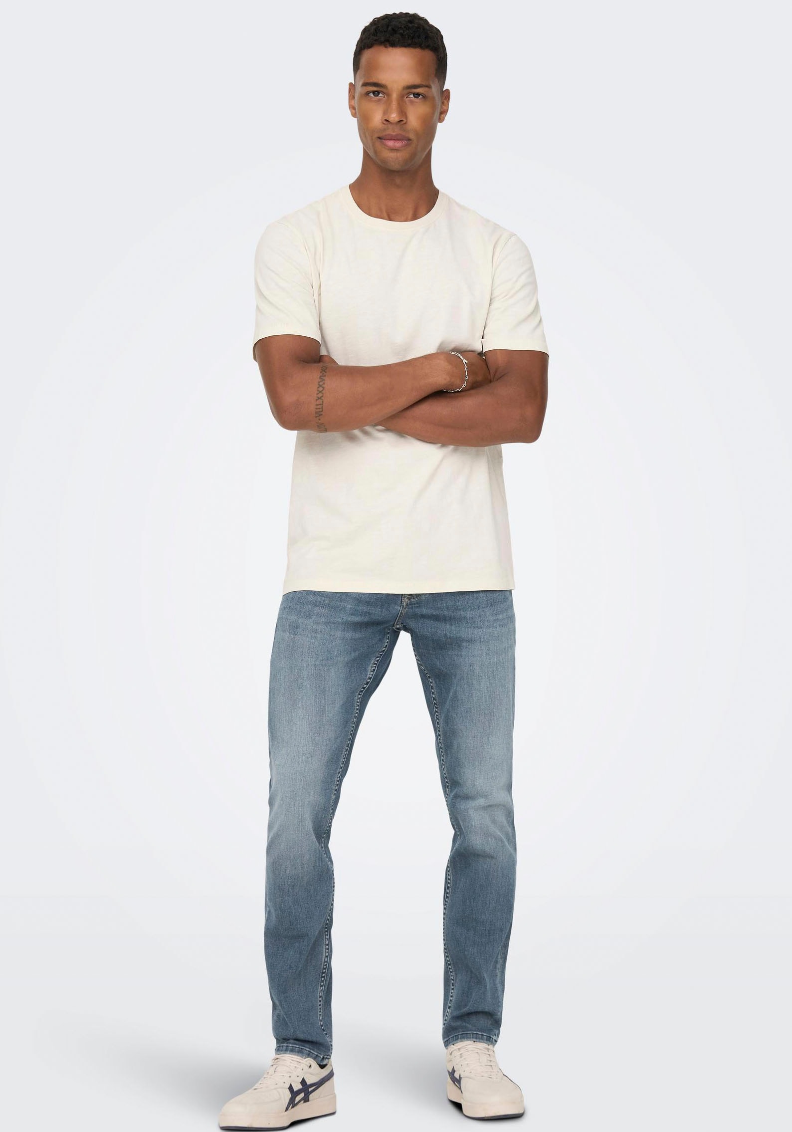 ONLY & SONS Slim-fit-Jeans »OS ONSLOOM SLIM BLUE GREY 40«, mit Destroyed Effekt