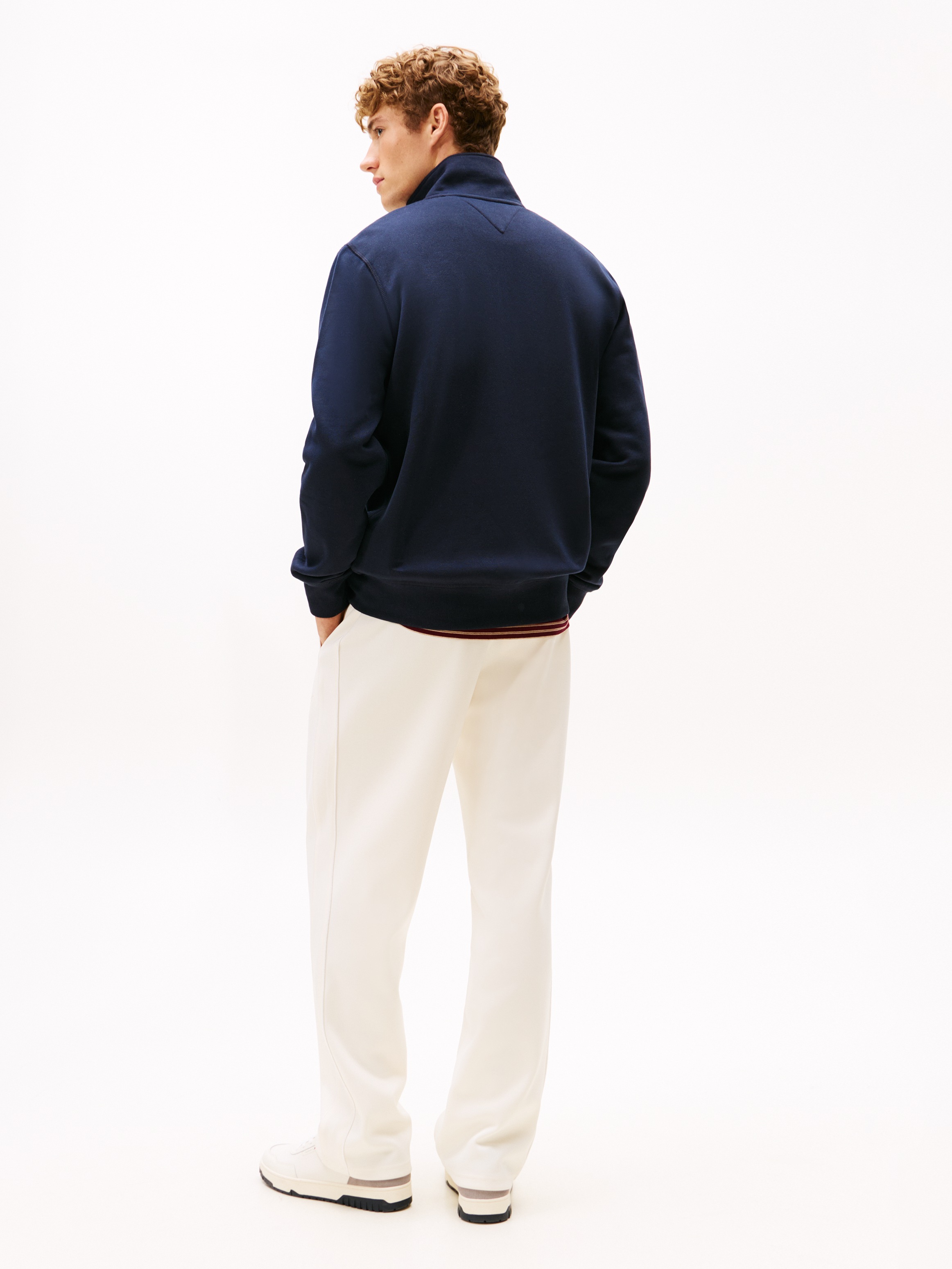 Tommy Hilfiger Sweatjacke »ESSENTIAL FLEECE STAND COLLAR« mit Stehkragen, regular fit, Rippbündchen