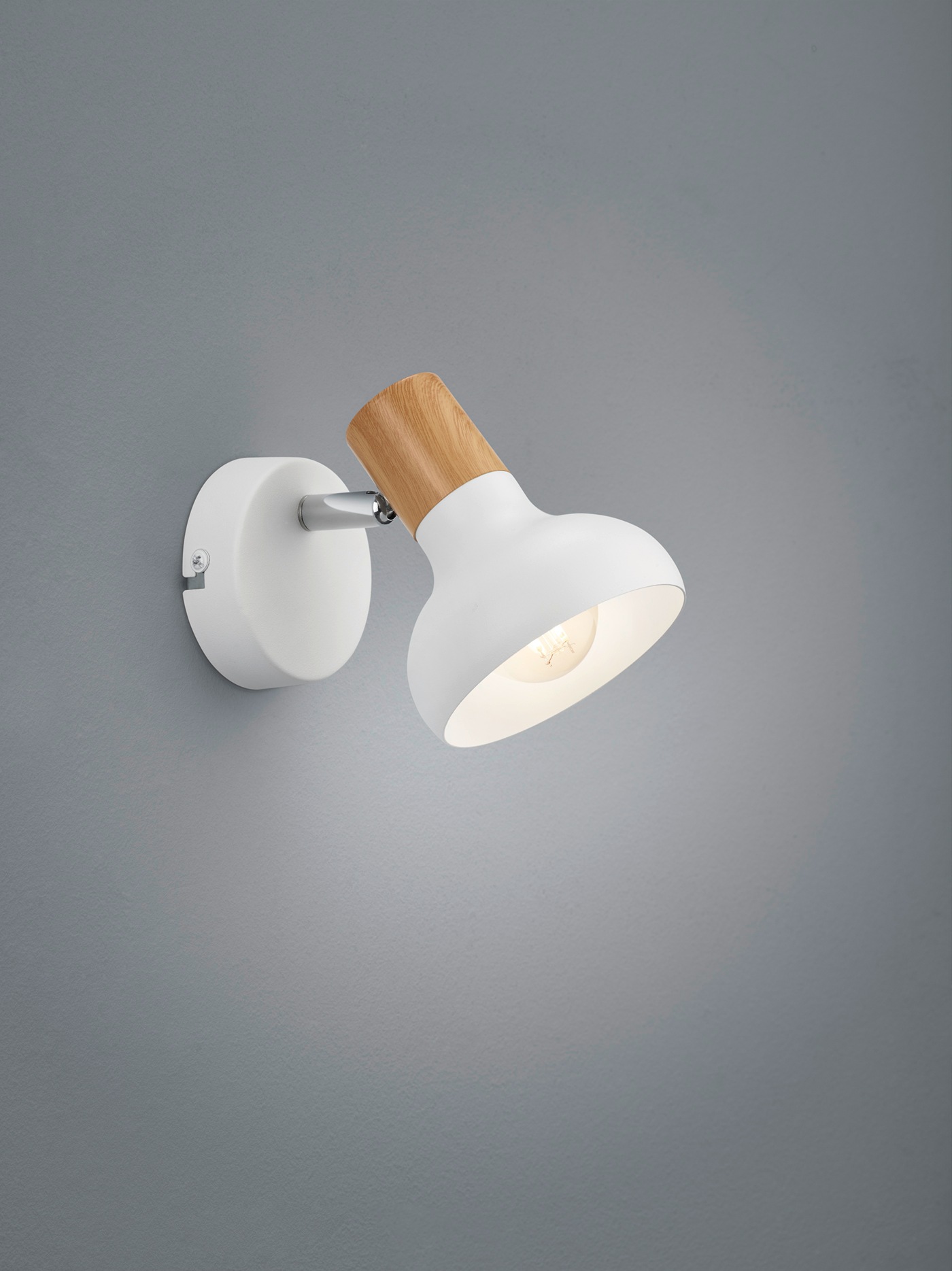 REALITY Leuchten Deckenstrahler »LATIKA, Strahler 1-flammig, exkl 1x E14 max 10W, Deckenspot Wandspot«, 1 flammig, Leuchtmittel E14 | Leuchtmittel wechselbar, schwenkbarer Strahler, Metall und Holzoptik Lackierung, Spot Licht
