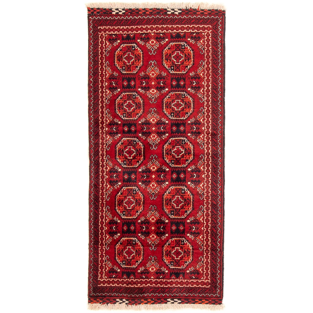 morgenland Orientteppich »Afghan - 106 x 49 cm - dunkelrot«, rechteckig