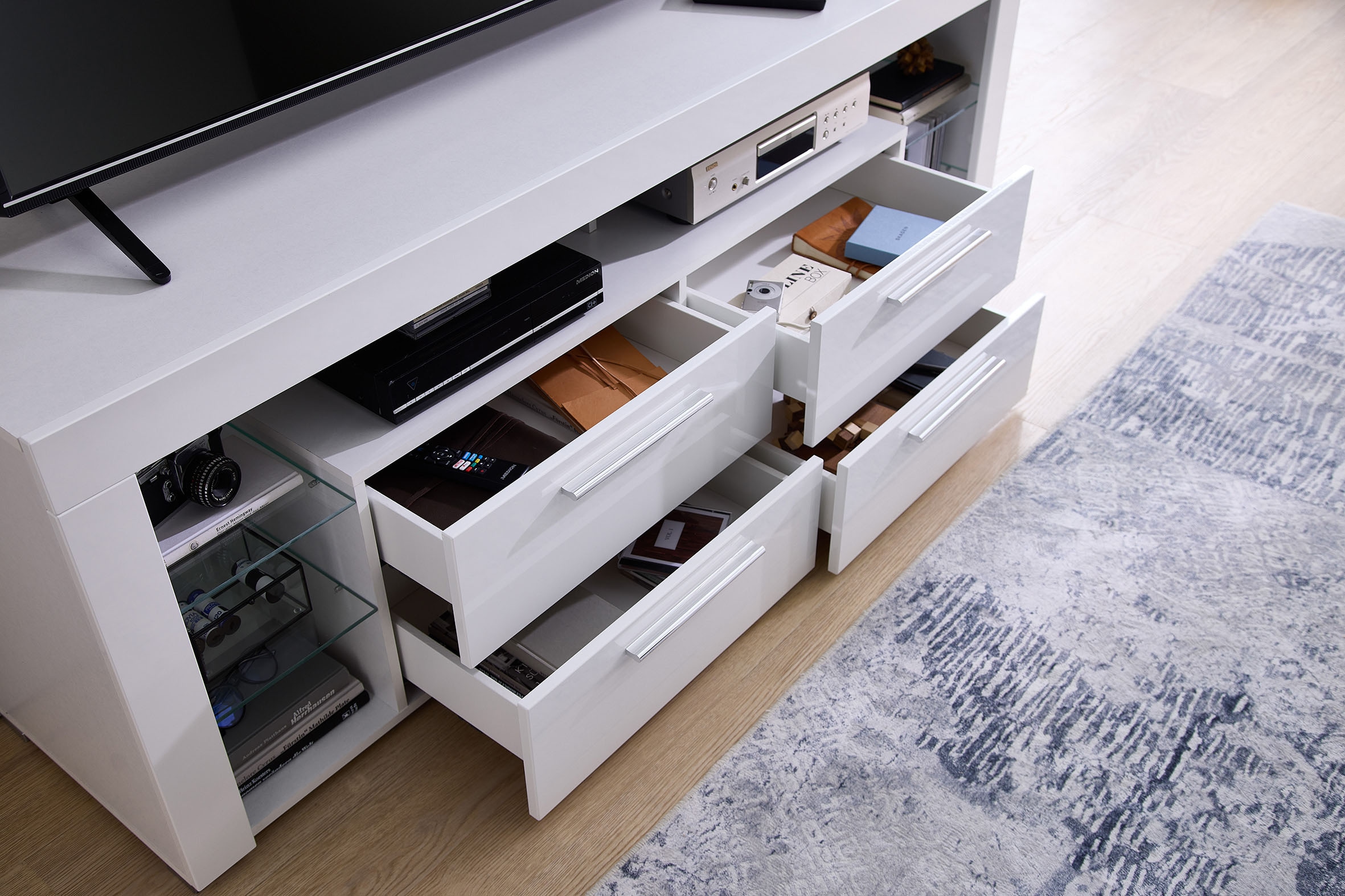 Stolkom TV-Schrank »Goal« 4 Schubkästen, 6 offenen Fächern, Stellmaß 179/66/44 cm