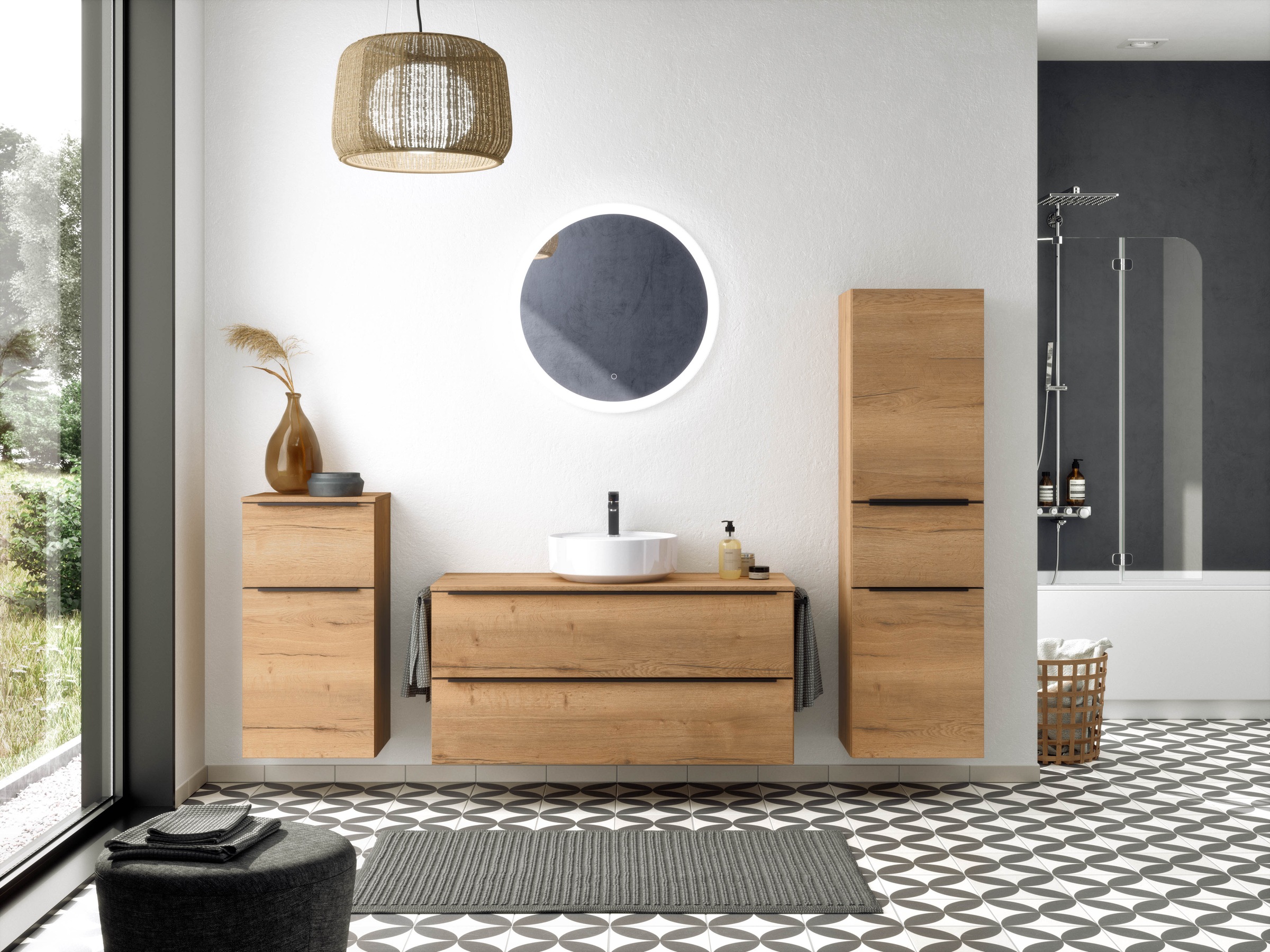 nobilia® Badmöbel-Set »Alvene« vormontiert, mit Soft-Close, 4 Stk. tlg. günstig online kaufen