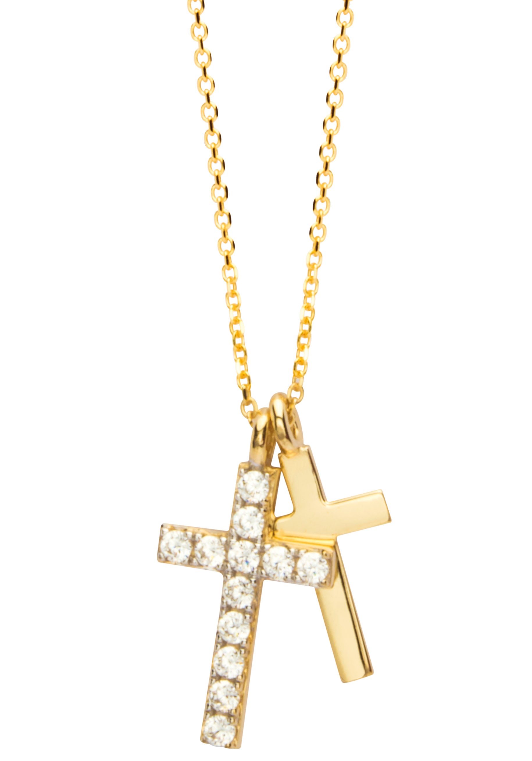bequem mit Goldkette online shoppen Kreuz