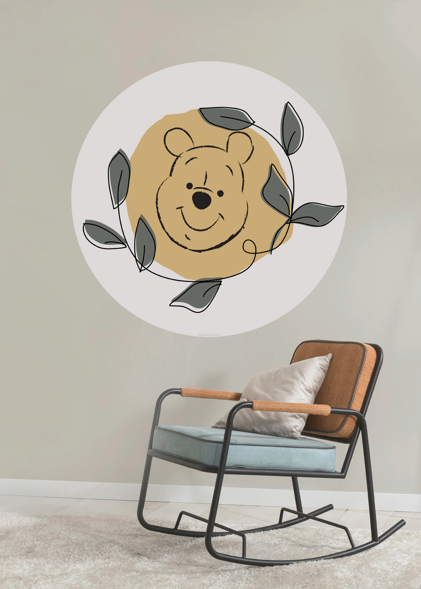 Komar Fototapete »Vlies selbstklebend - Winnie the Pooh Garland - Größe 125 x 125 cm«, bedruckt, Kinderzimmer