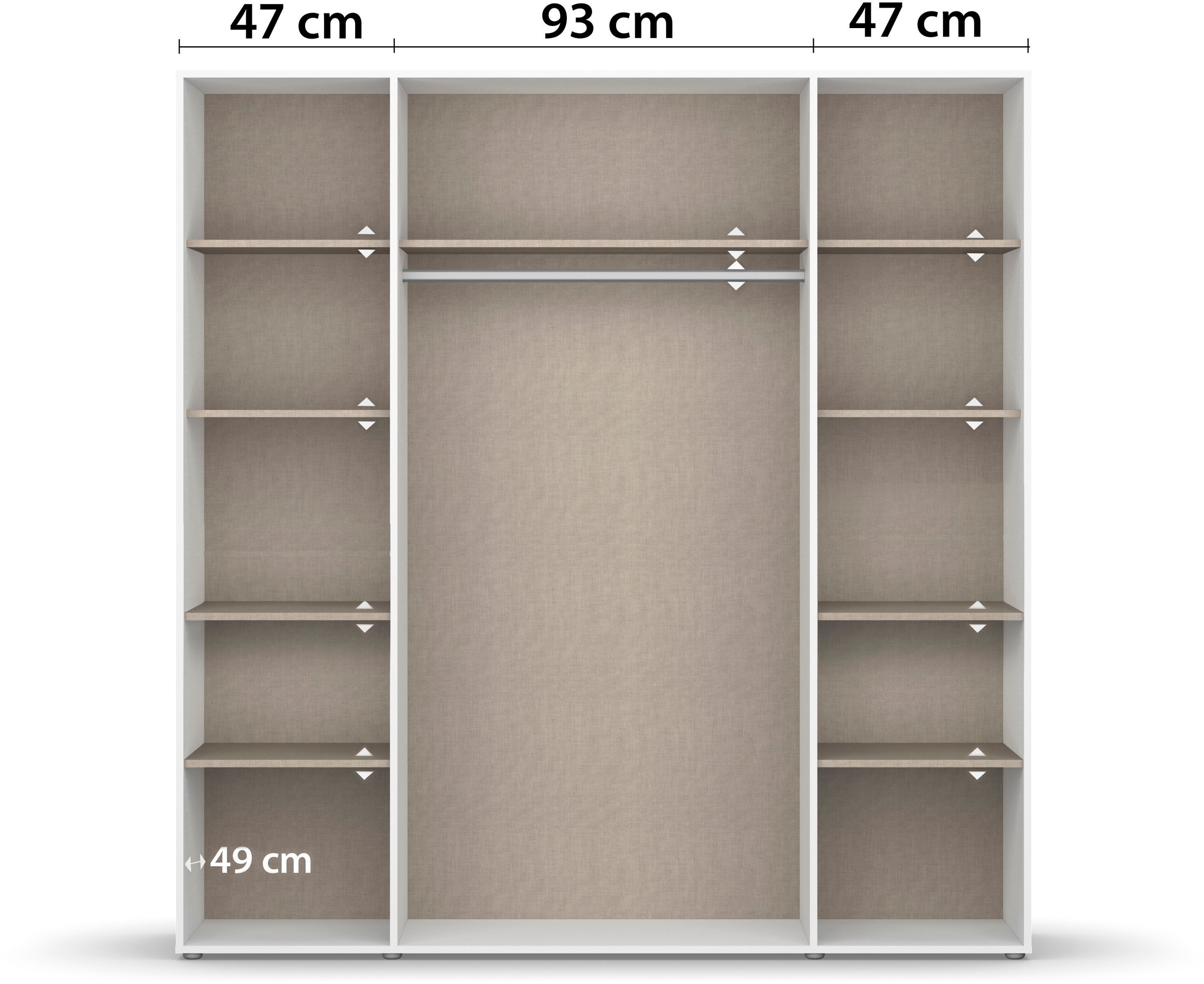 rauch Drehtürenschrank »Kleiderschrank Schrank Garderobe Wäscheschrank VOYAGER«, (in 3 verschiedenen Ausstattungen BASIC/CLASSIC/PREMIUM), mit modernen Griffen in Graumetallic und Spiegel