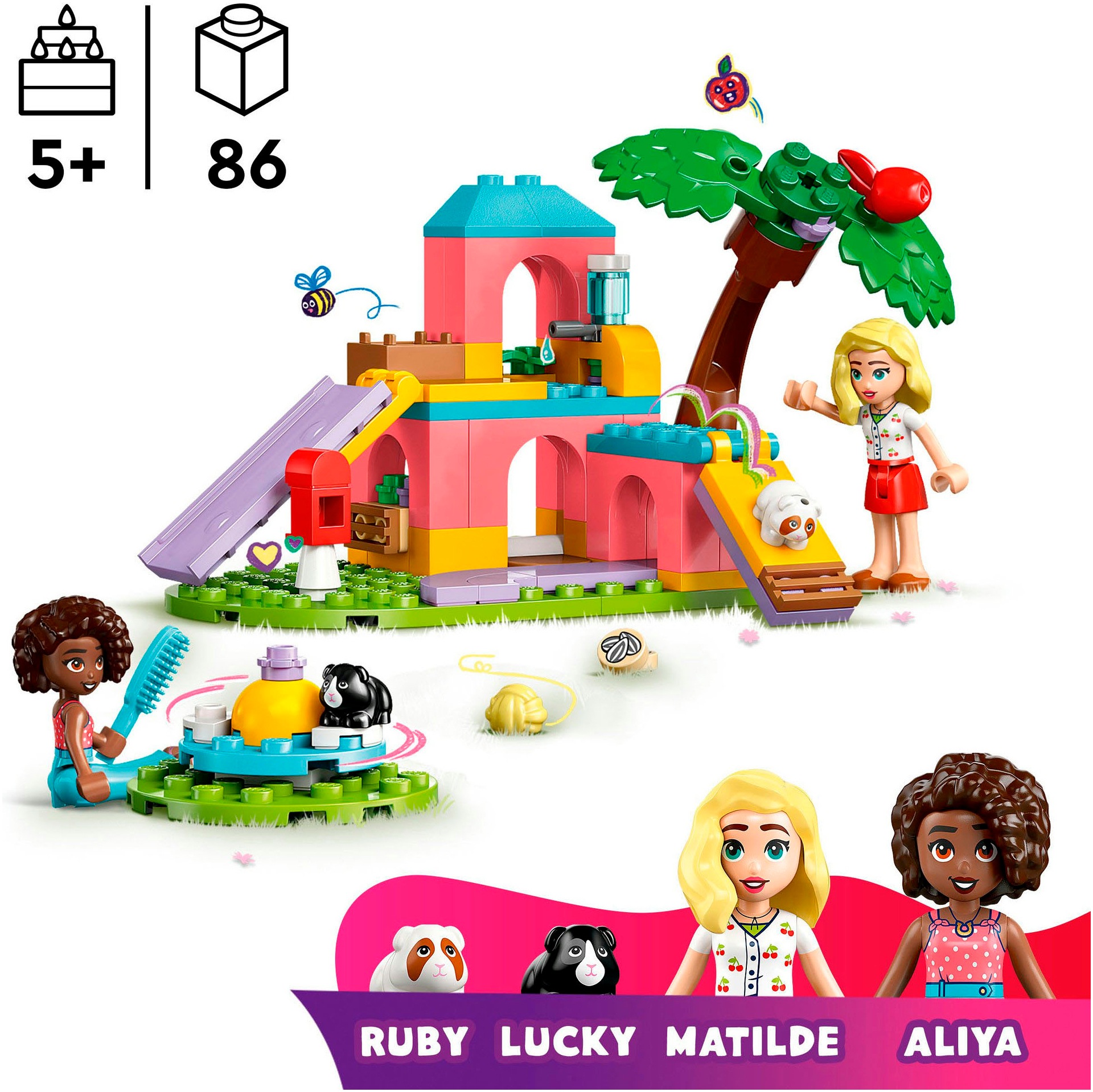 LEGO® Konstruktionsspielsteine »Meerschweinchen Spielplatz (42640), LEGO Friends«, (86 St.), Made in Europe