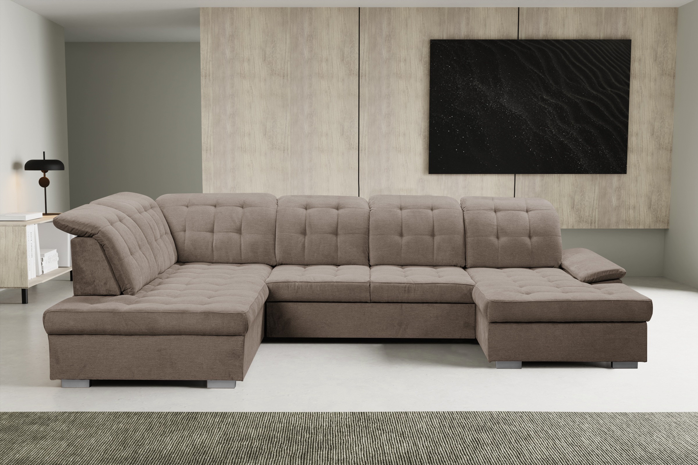 WERK2 Wohnlandschaft »Kordula-New Multifunktion Couch, Breite 332cm, bequem günstig online kaufen