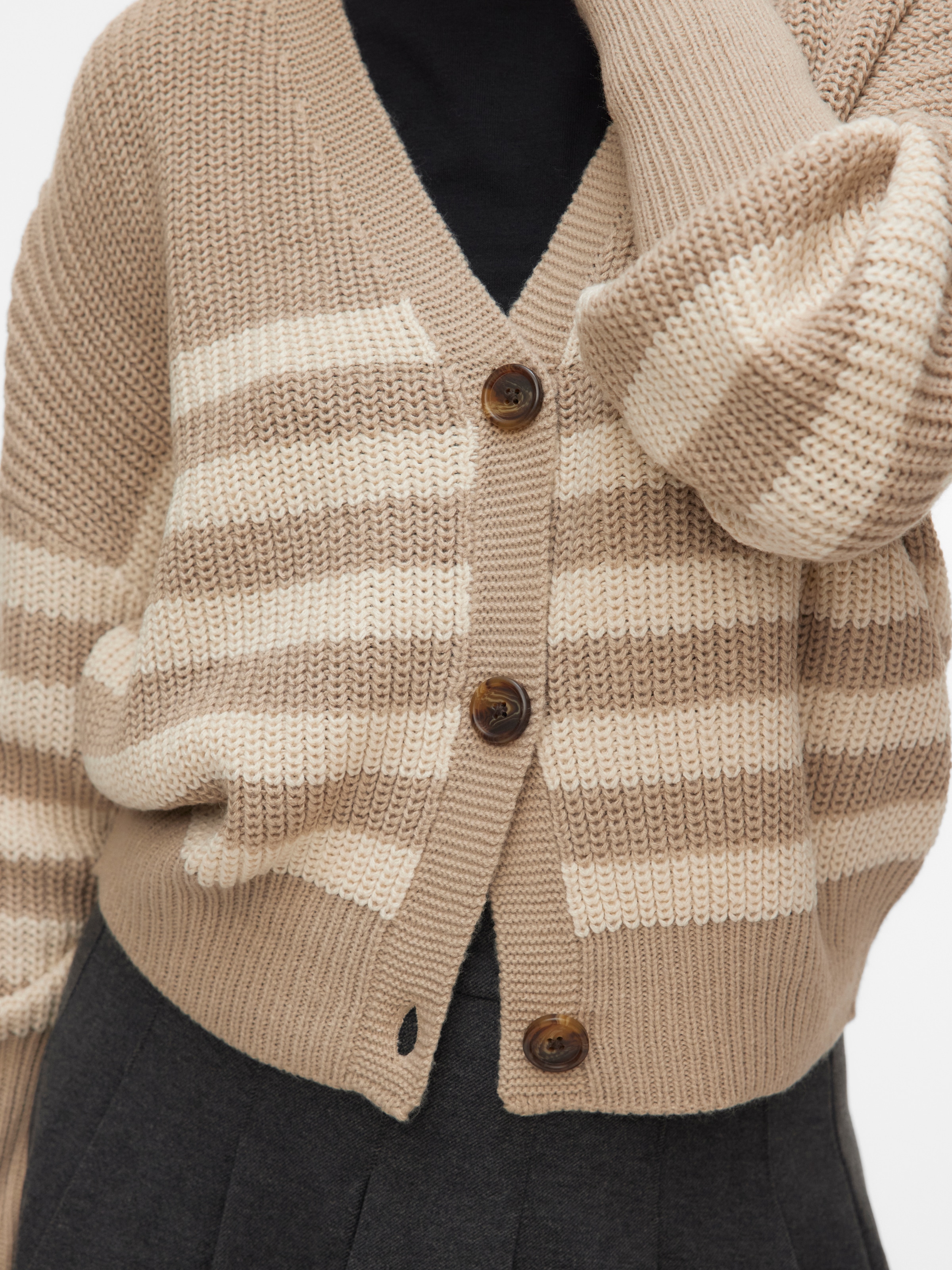 Vero Moda Strickjacke »VMLEA LS V-NECK CUFF CARDIGAN NOOS« Rippstrick