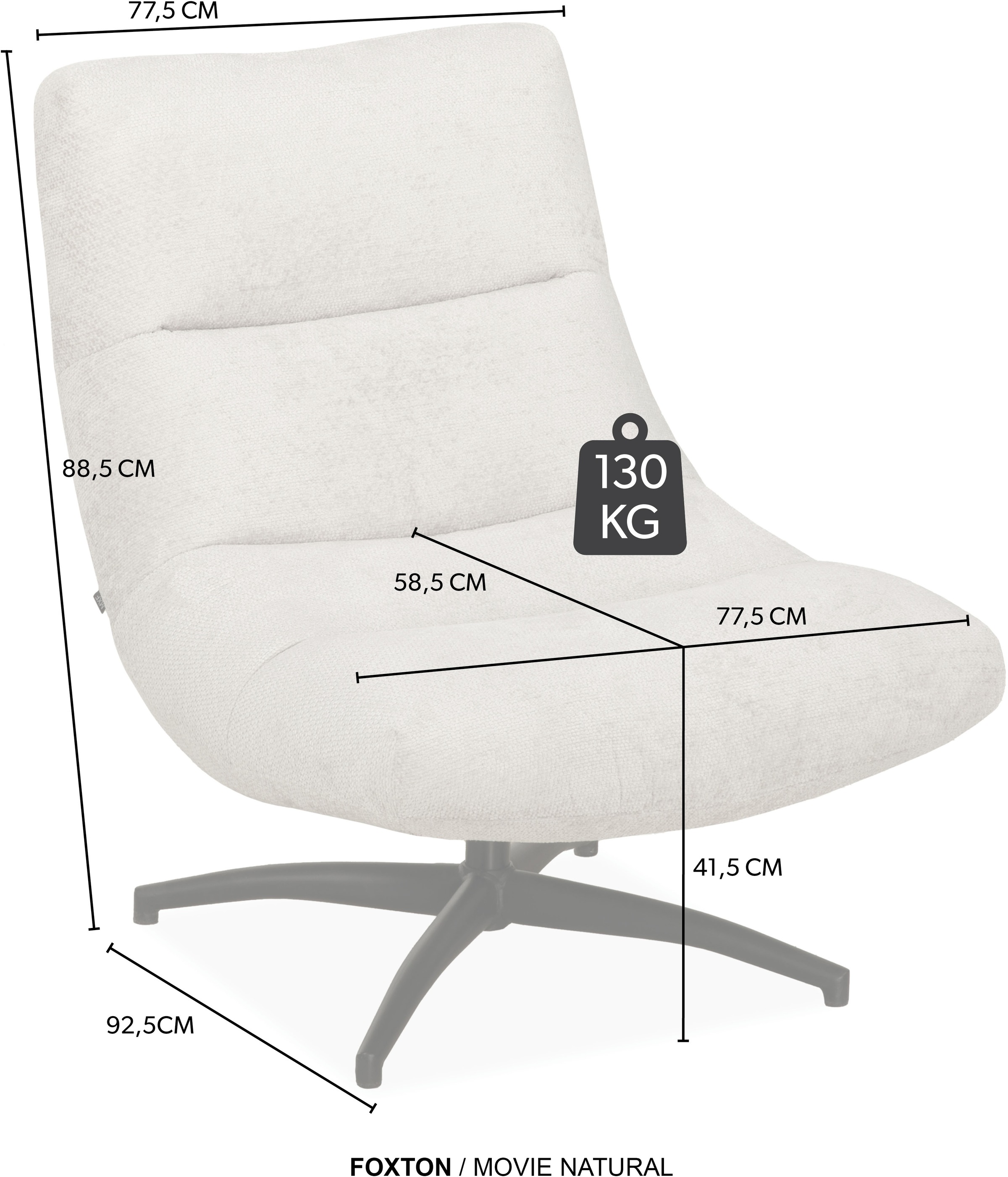 OMG Design Esszimmerstuhl »Foxton« (Set) 2 Stk.bequemer Sessel, mit Drehgestell