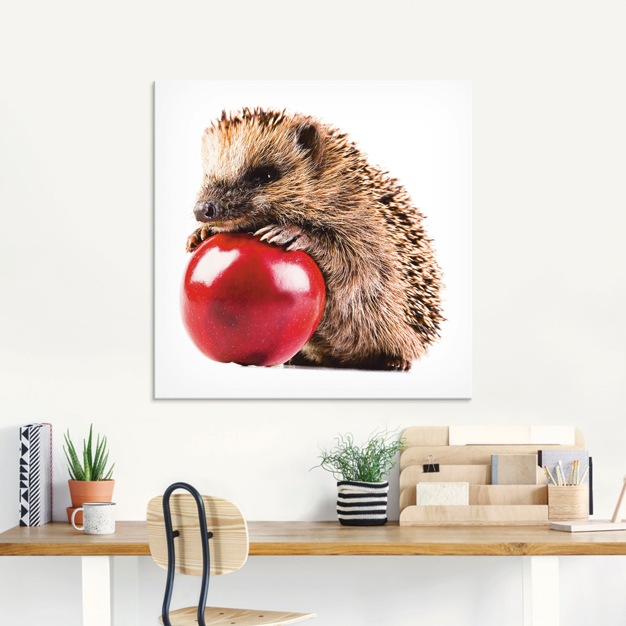 Artland Glasbild »Glücklicher Igel«, Wildtiere, (1 St.), in verschiedenen G günstig online kaufen