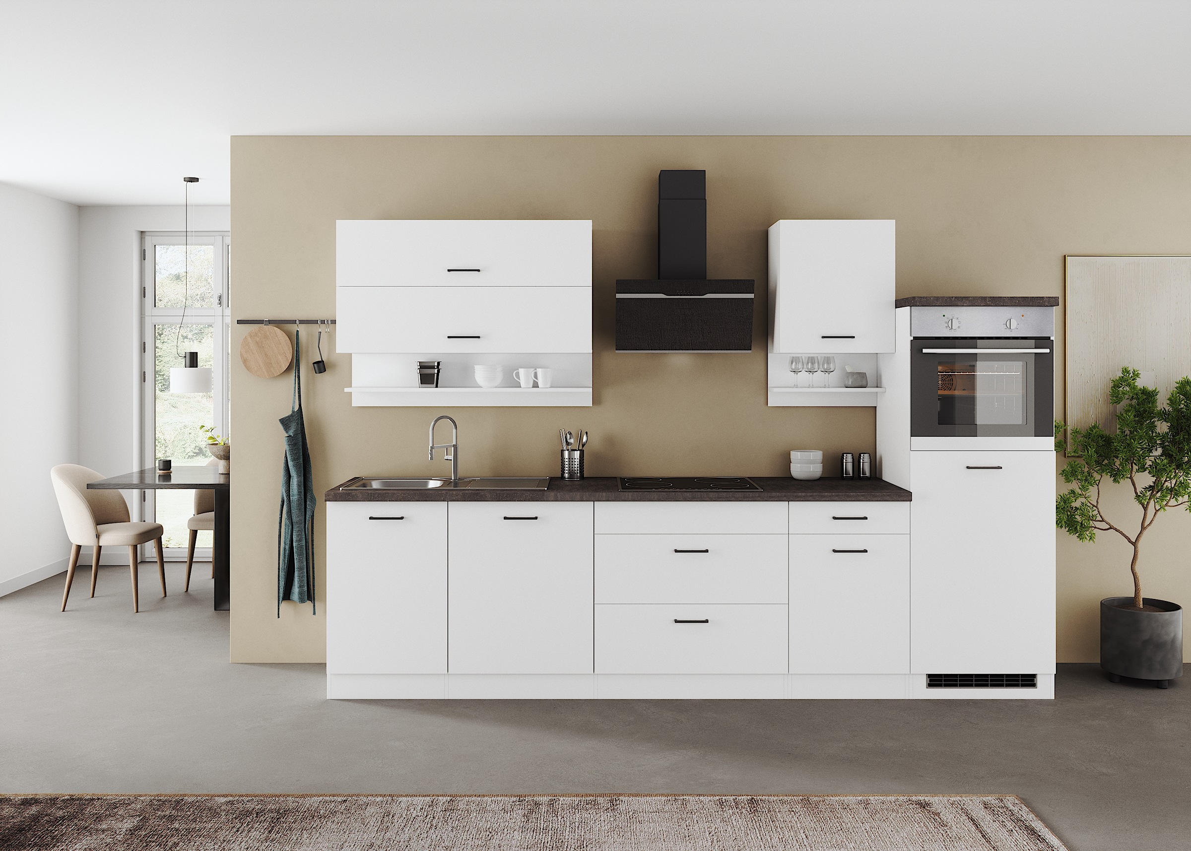 KOCHSTATION Küchenzeile »KS-Frieda Breite 300 cm« wahlweise mit E-Geräten, günstig online kaufen